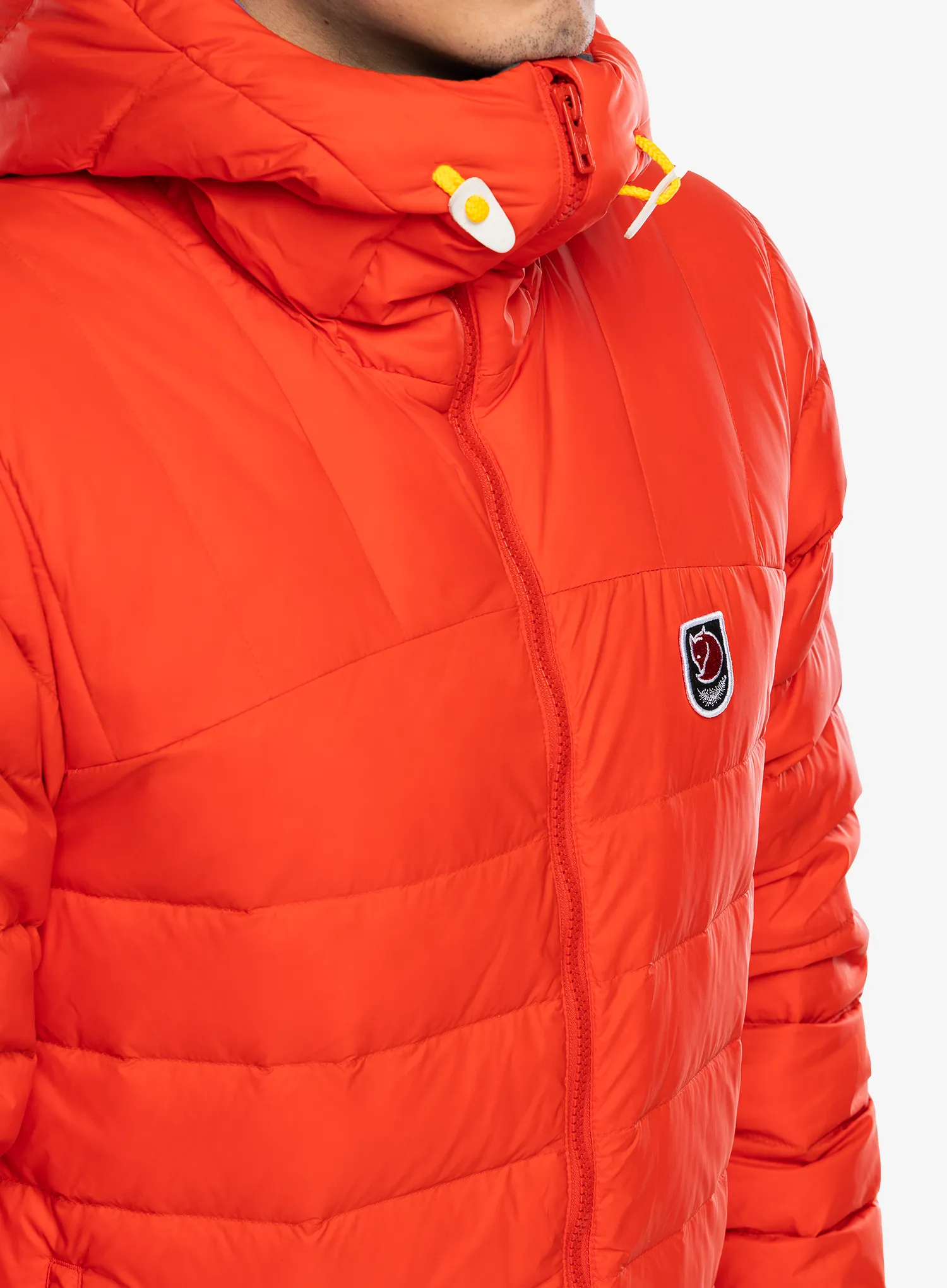 Puhovka Fjallraven Expedition Pack Down Hoodie - flame orange/un blue