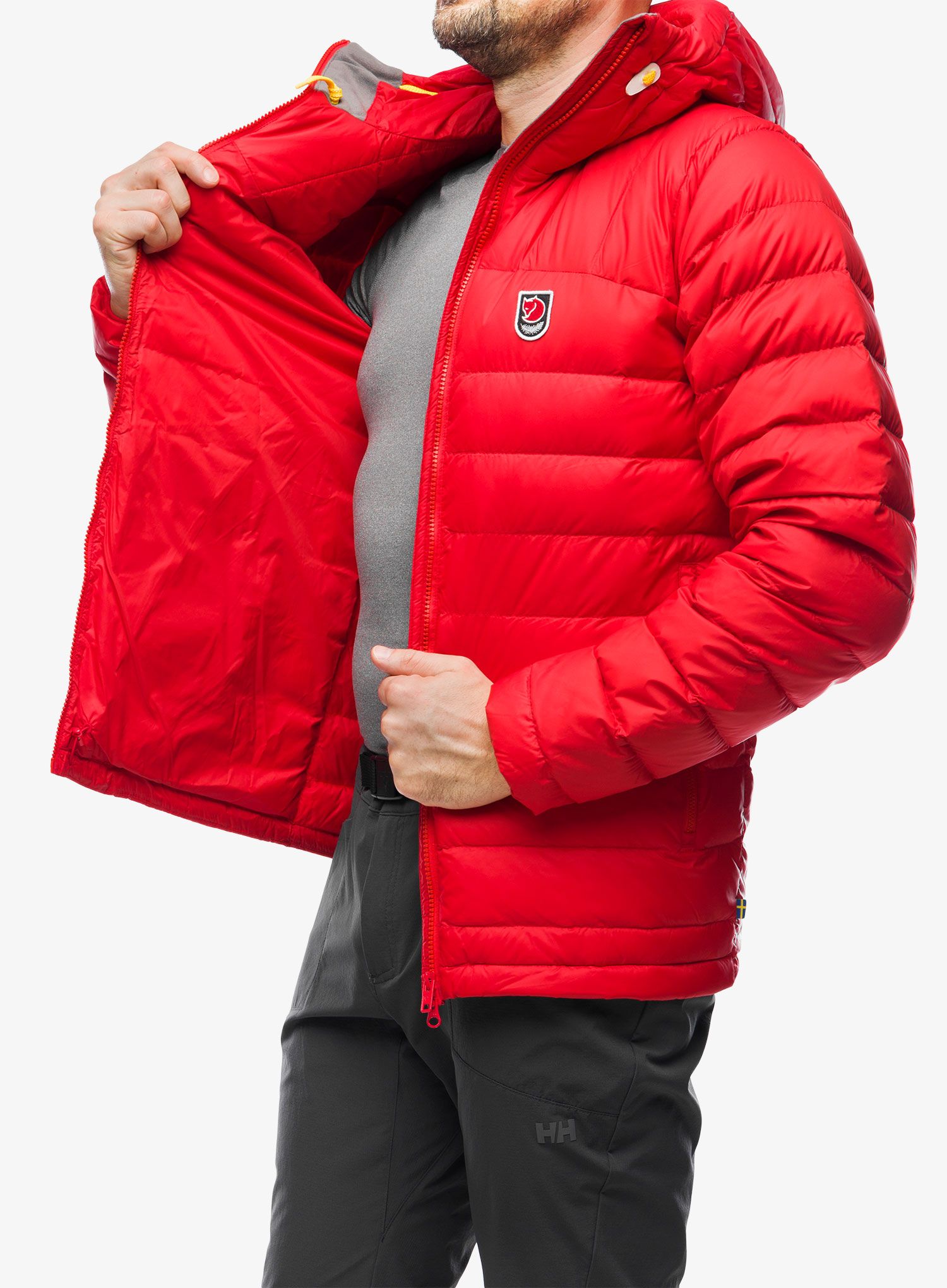 Puhovka Fjallraven Expedition Pack Down Hoodie - true red