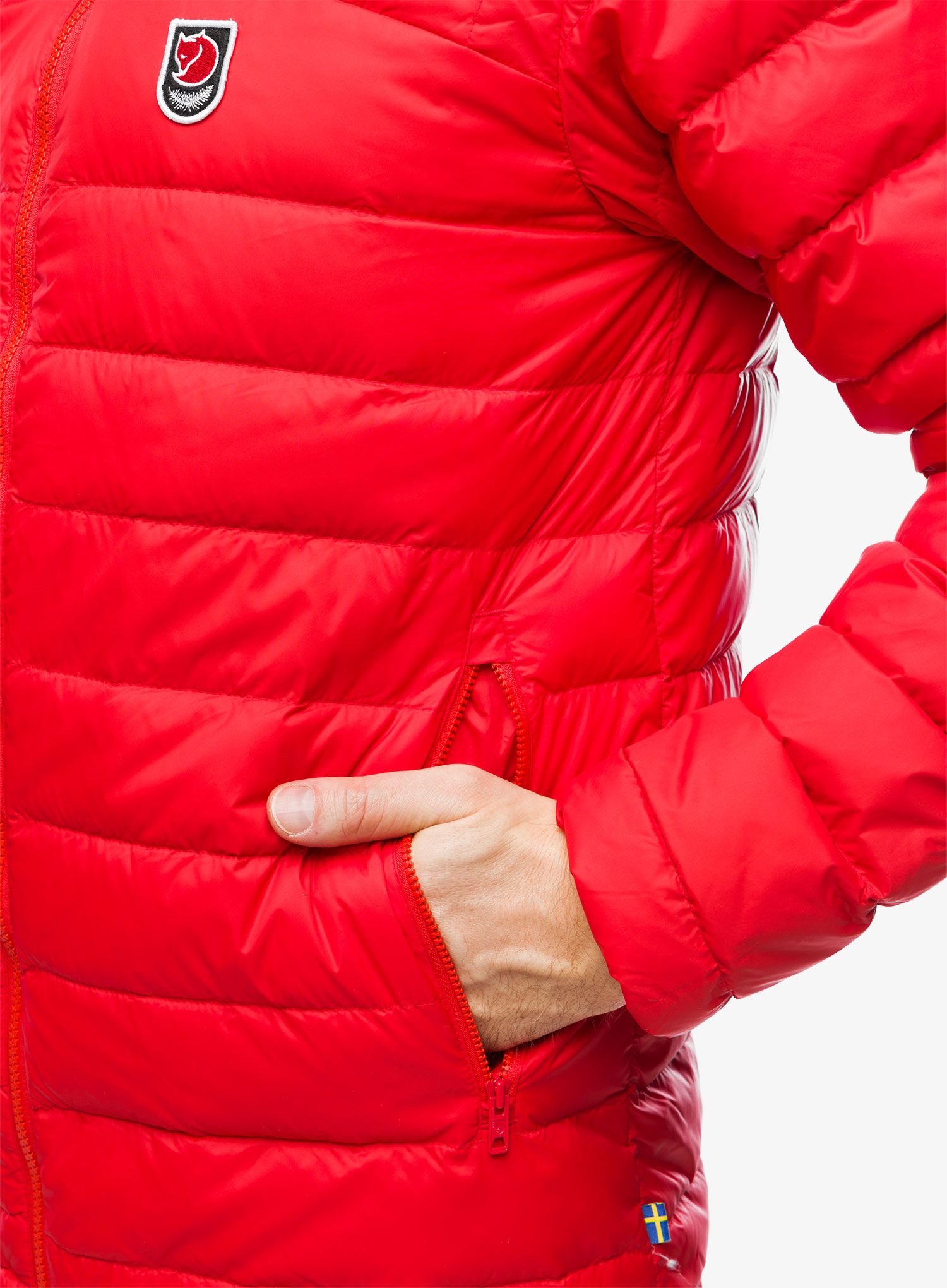Puhovka Fjallraven Expedition Pack Down Hoodie - true red