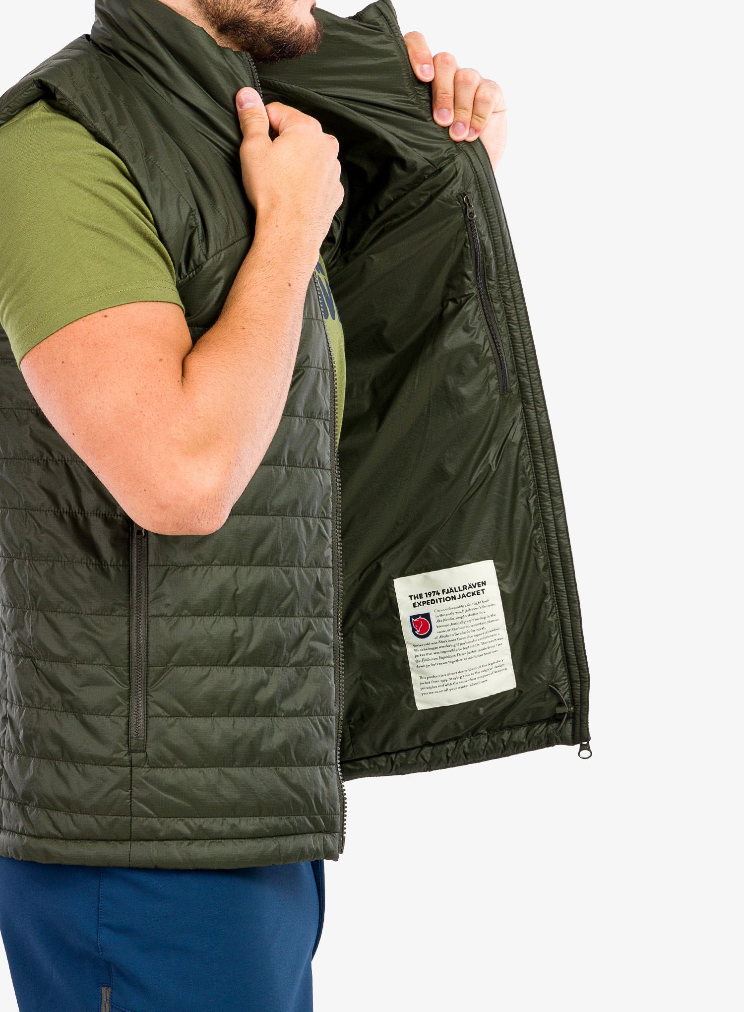 Moški brezrokavnik Fjallraven Expedition X-Lätt Vest - deep forest