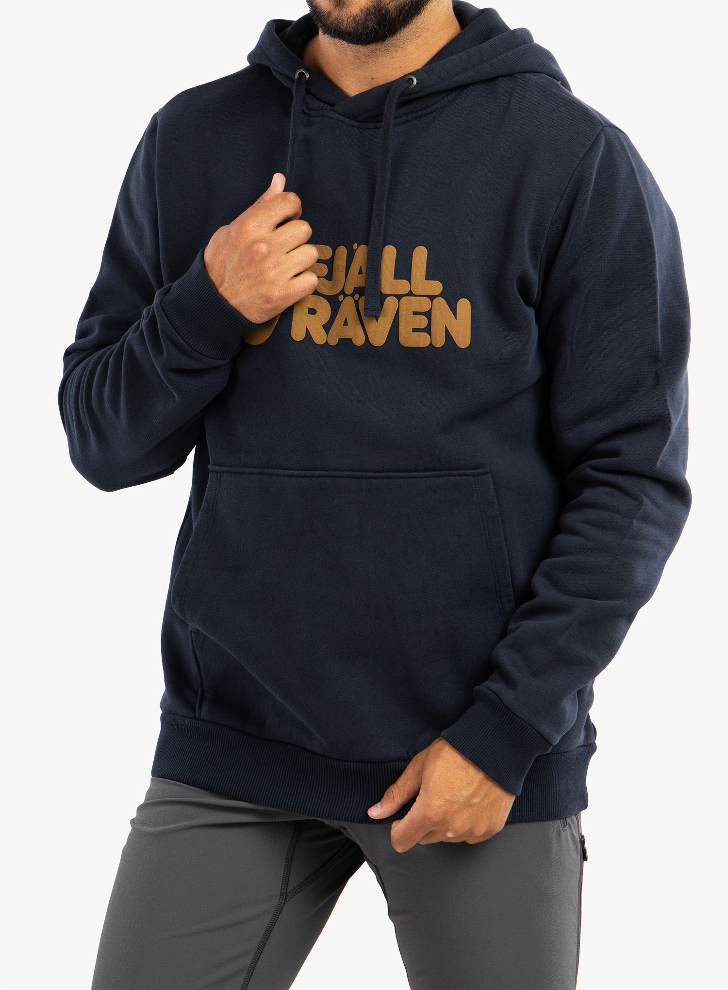 Jopica s kapuco Fjallraven Logo Hoodie - dark navy