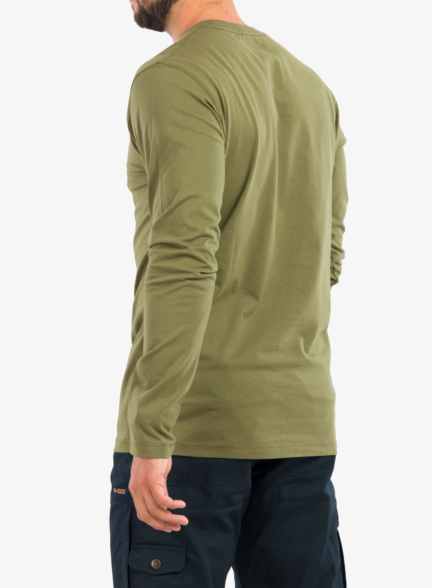 Majica z dolgimi rokavi Fjallraven Forever Nature Badge L/S - caper green