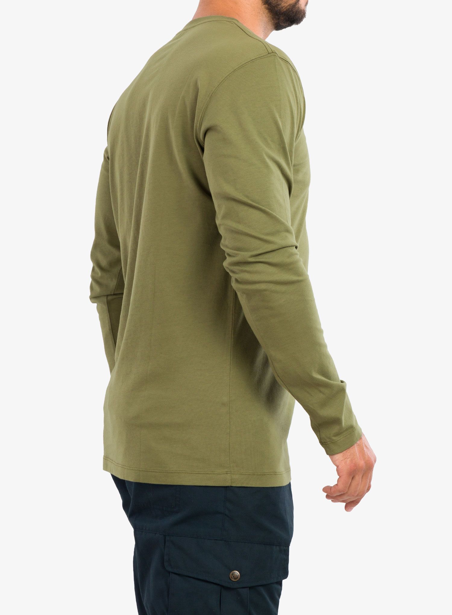 Majica z dolgimi rokavi Fjallraven Forever Nature Badge L/S - caper green