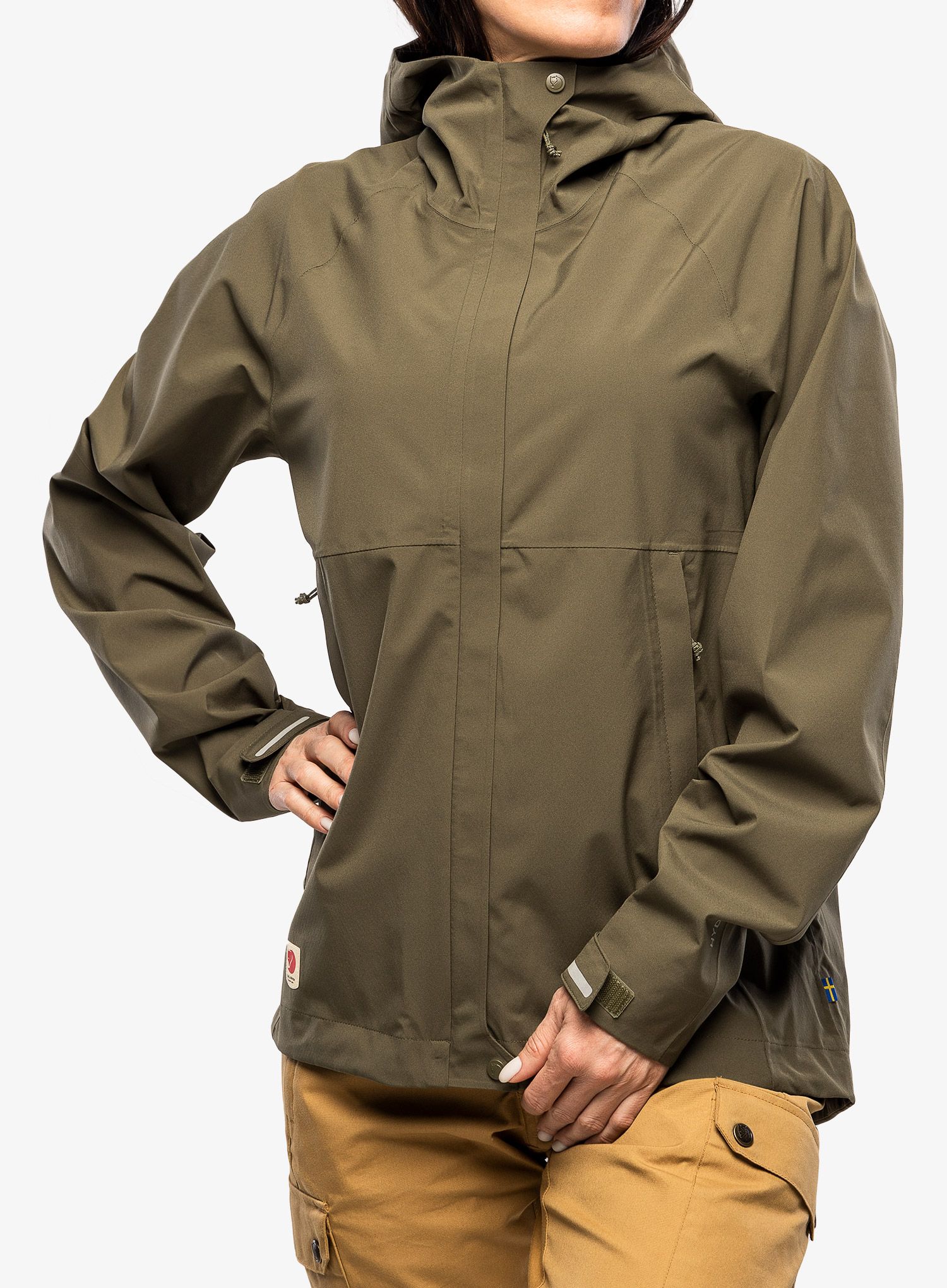 Ženska nepremočljiva jakna Fjallraven HC Hydratic Trail Jacket - laurel green