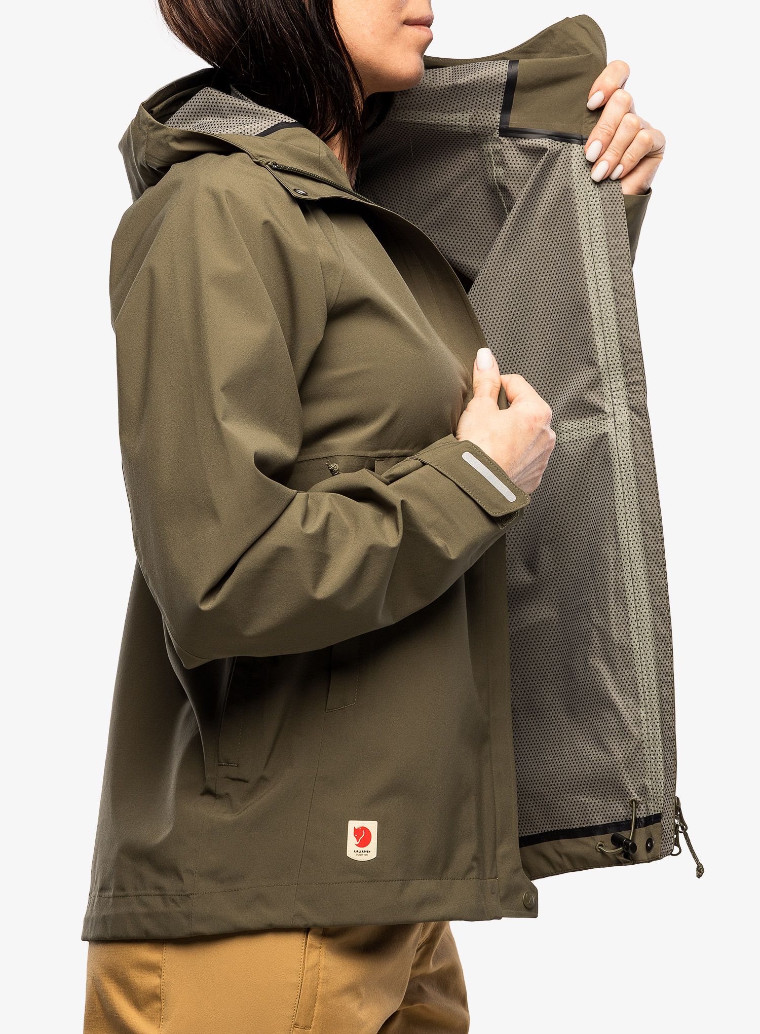 Ženska nepremočljiva jakna Fjallraven HC Hydratic Trail Jacket - laurel green