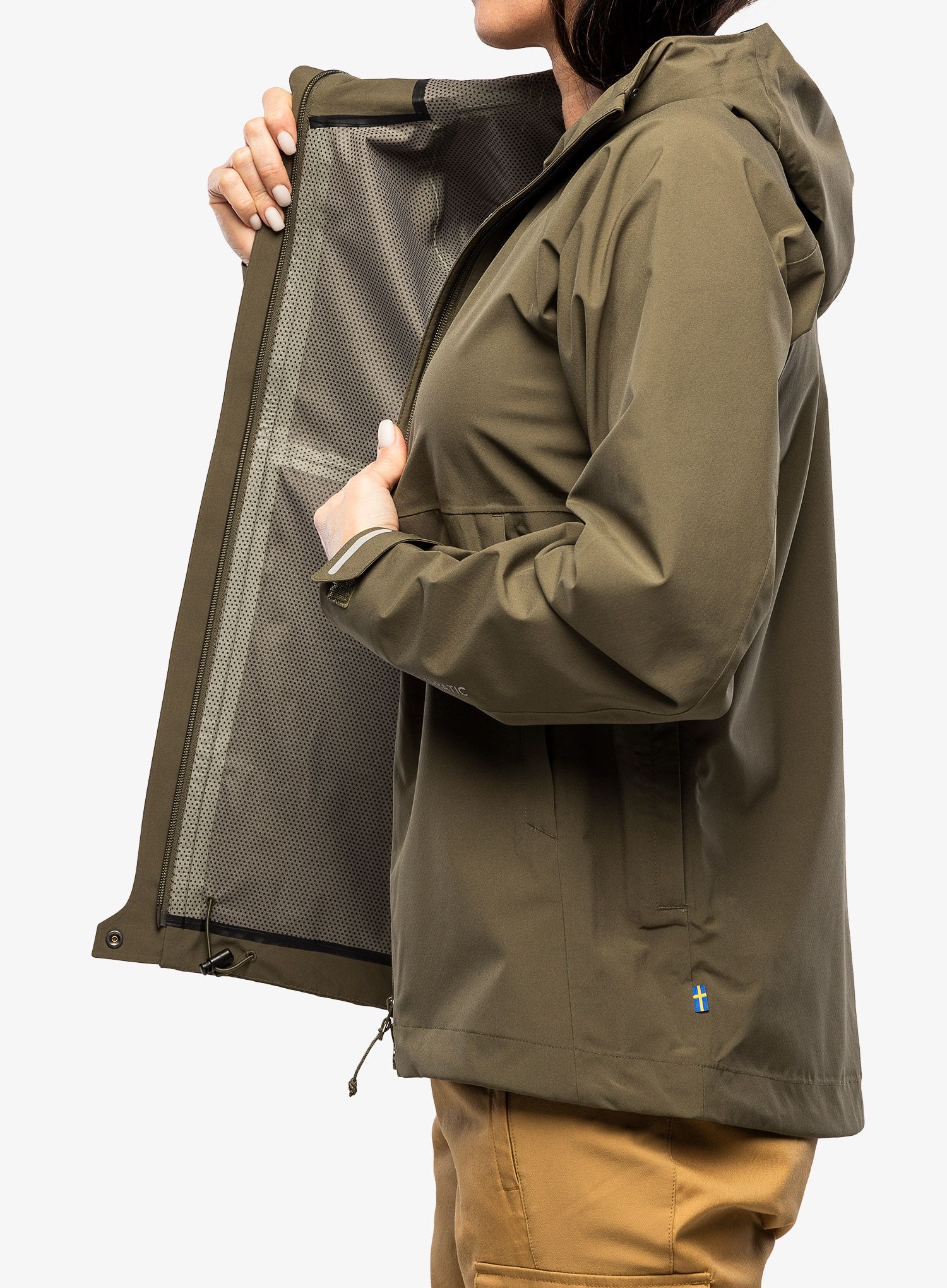 Ženska nepremočljiva jakna Fjallraven HC Hydratic Trail Jacket - laurel green