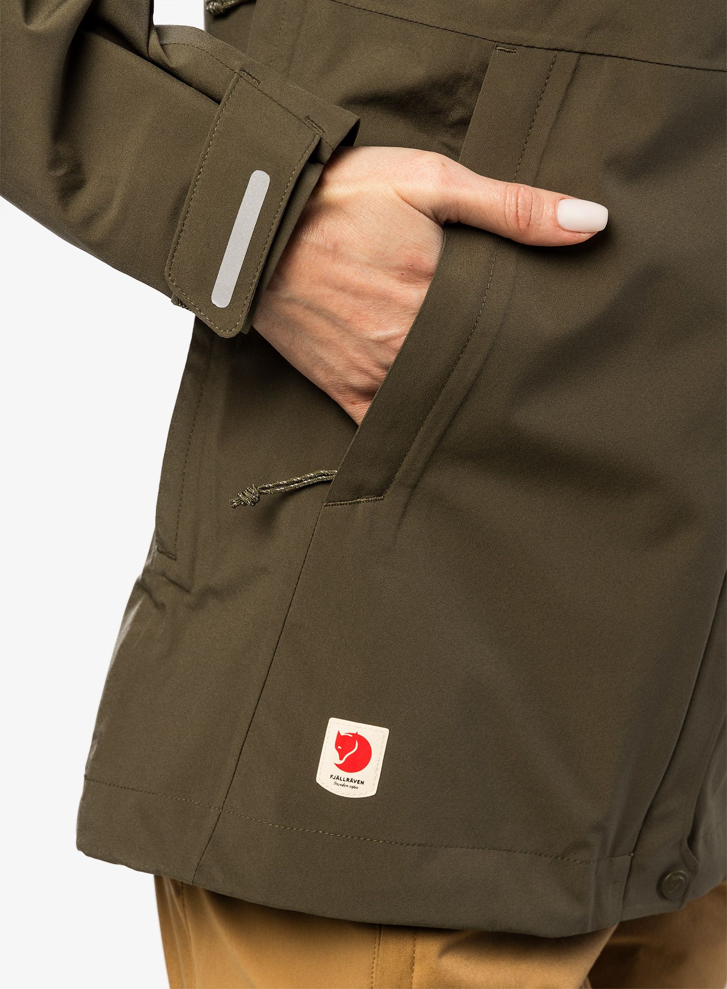 Ženska nepremočljiva jakna Fjallraven HC Hydratic Trail Jacket - laurel green