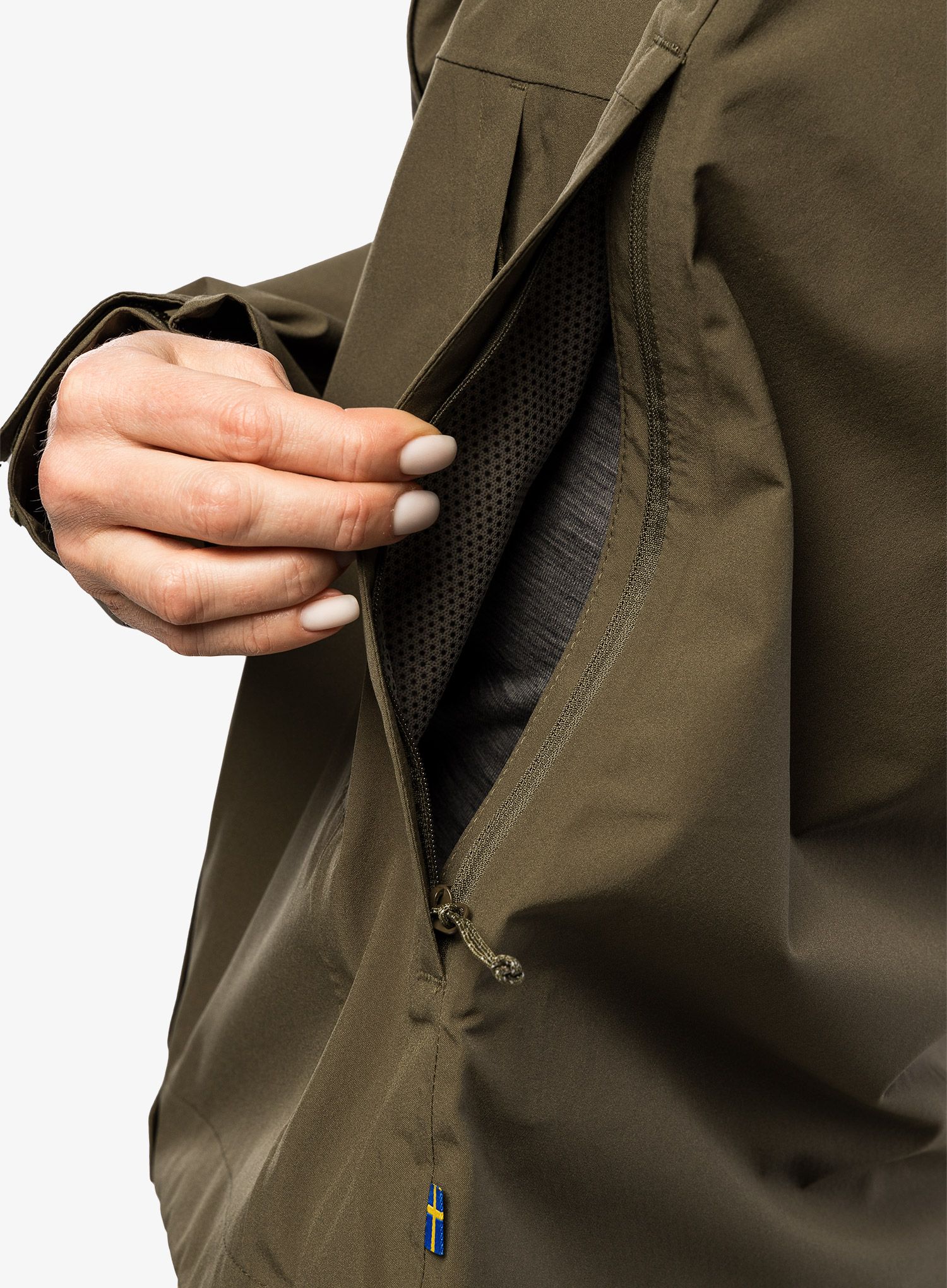 Ženska nepremočljiva jakna Fjallraven HC Hydratic Trail Jacket - laurel green