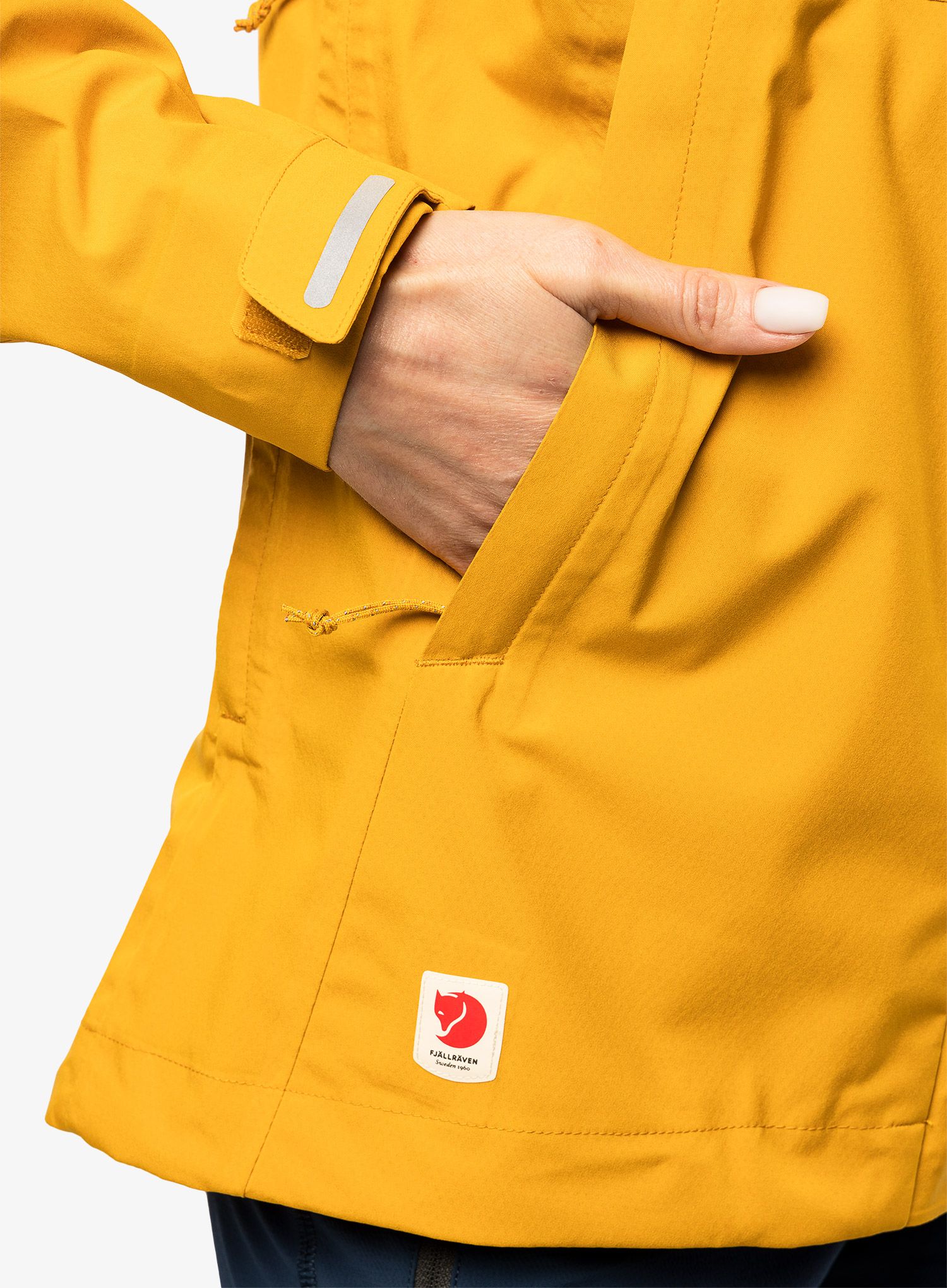 Ženska nepremočljiva jakna Fjallraven HC Hydratic Trail Jacket - mustard yellow
