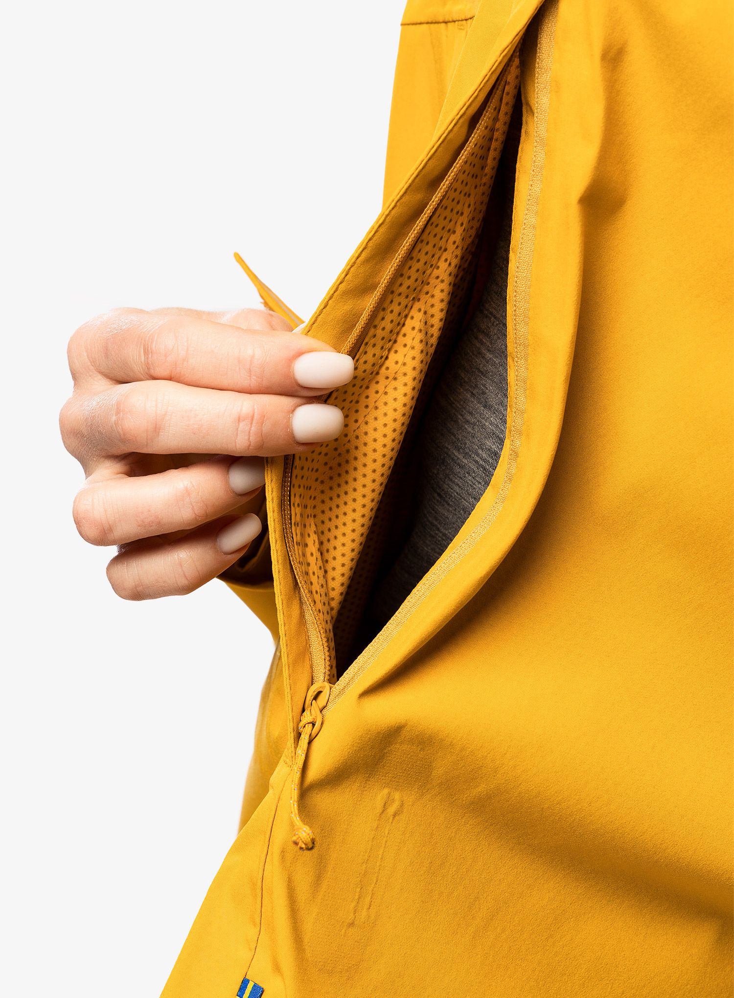 Ženska nepremočljiva jakna Fjallraven HC Hydratic Trail Jacket - mustard yellow