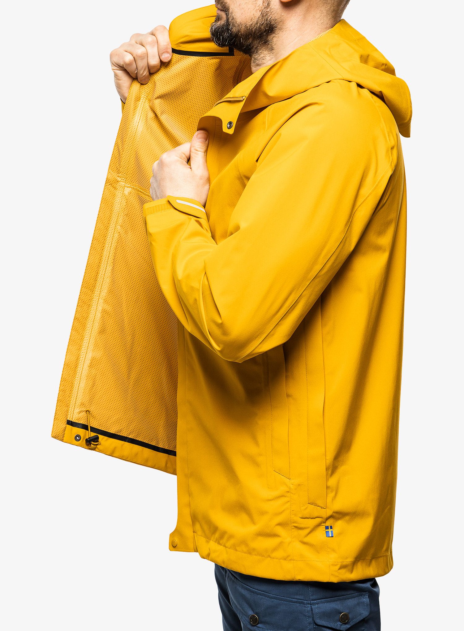Nepremočljiva jakna Fjallraven HC Hydratic Trail Jacket - mustard yellow