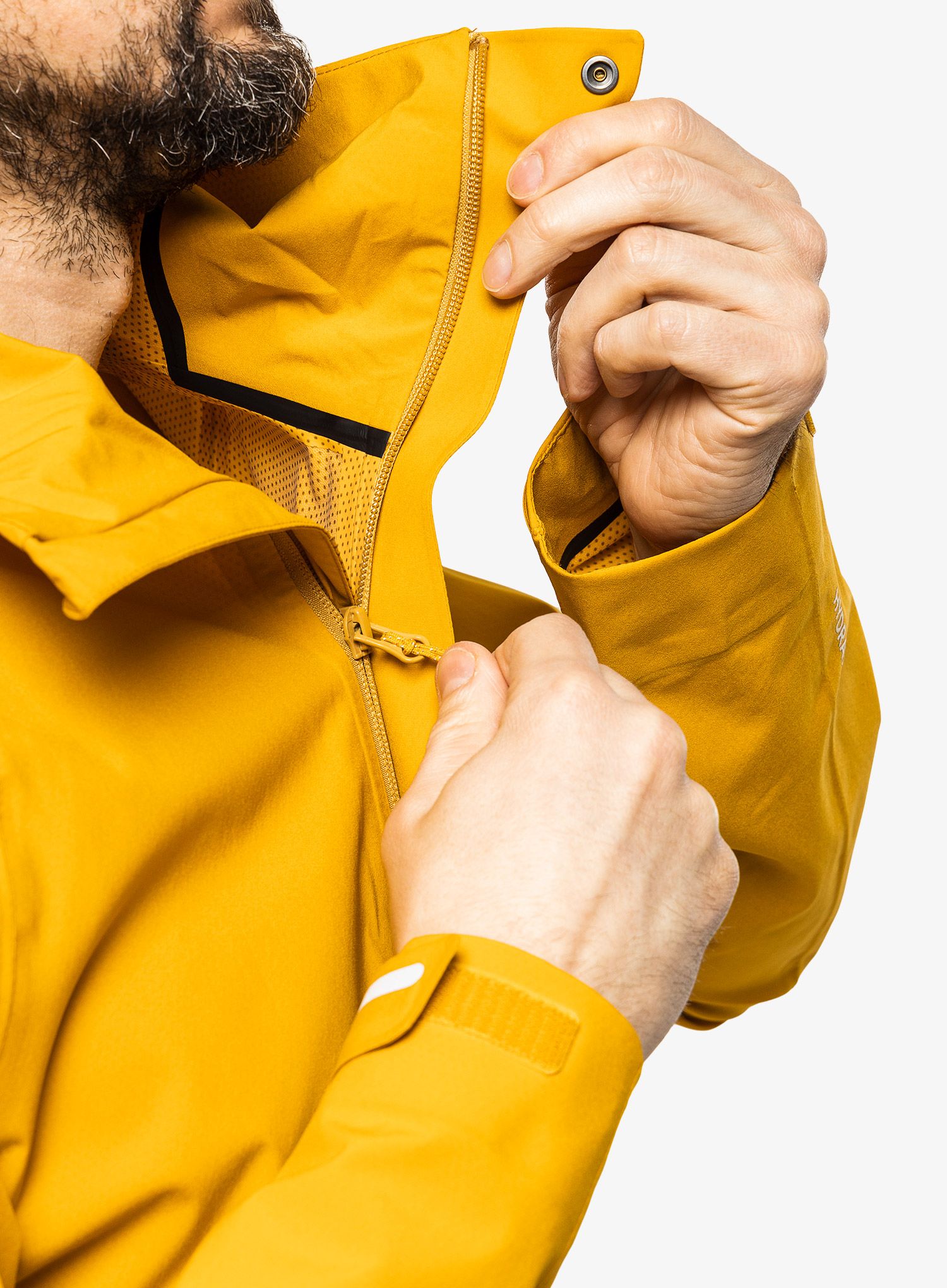 Nepremočljiva jakna Fjallraven HC Hydratic Trail Jacket - mustard yellow