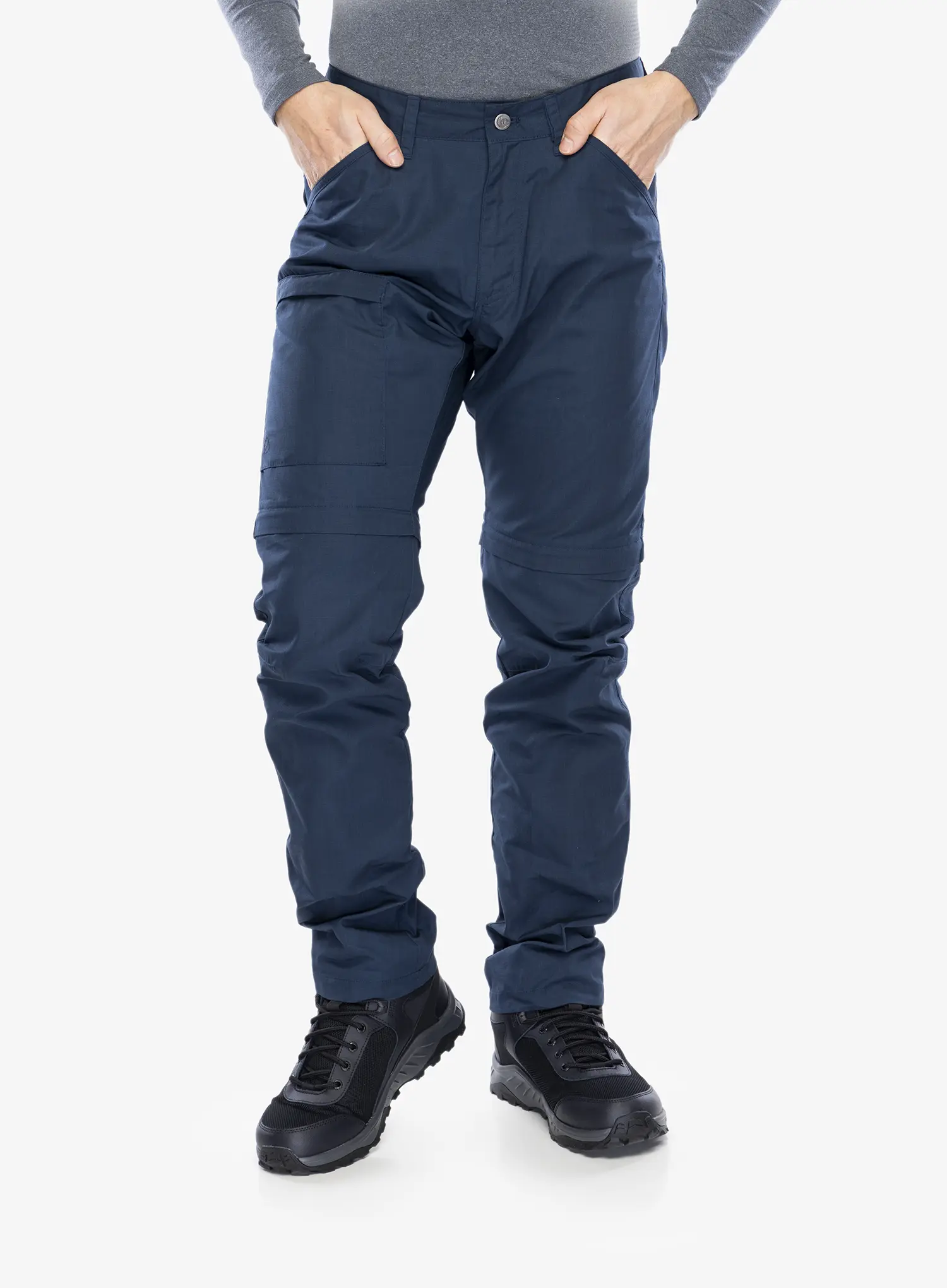 Pohodne hlače Fjallraven High Coast Zip-Off Trousers - navy
