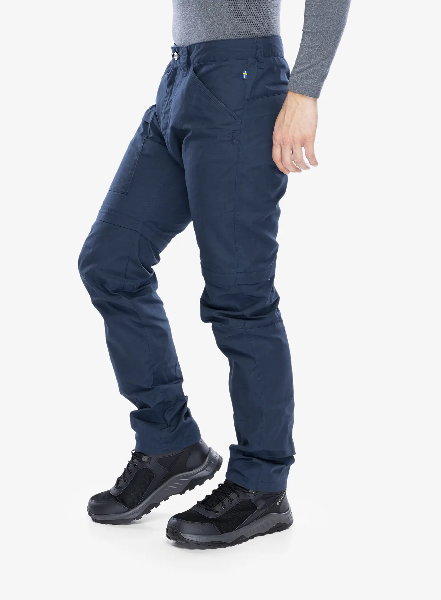 Pohodne hlače Fjallraven High Coast Zip-Off Trousers - navy