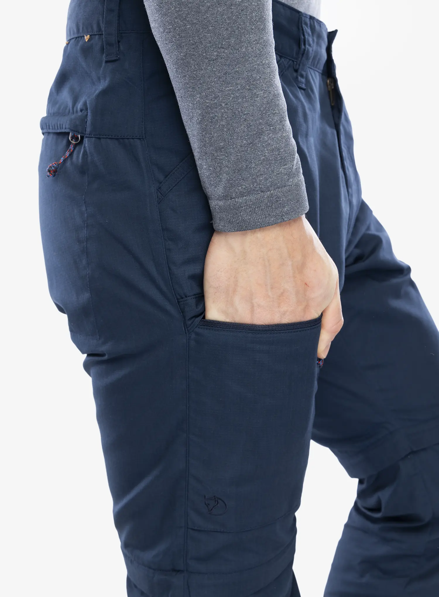 Pohodne hlače Fjallraven High Coast Zip-Off Trousers - navy