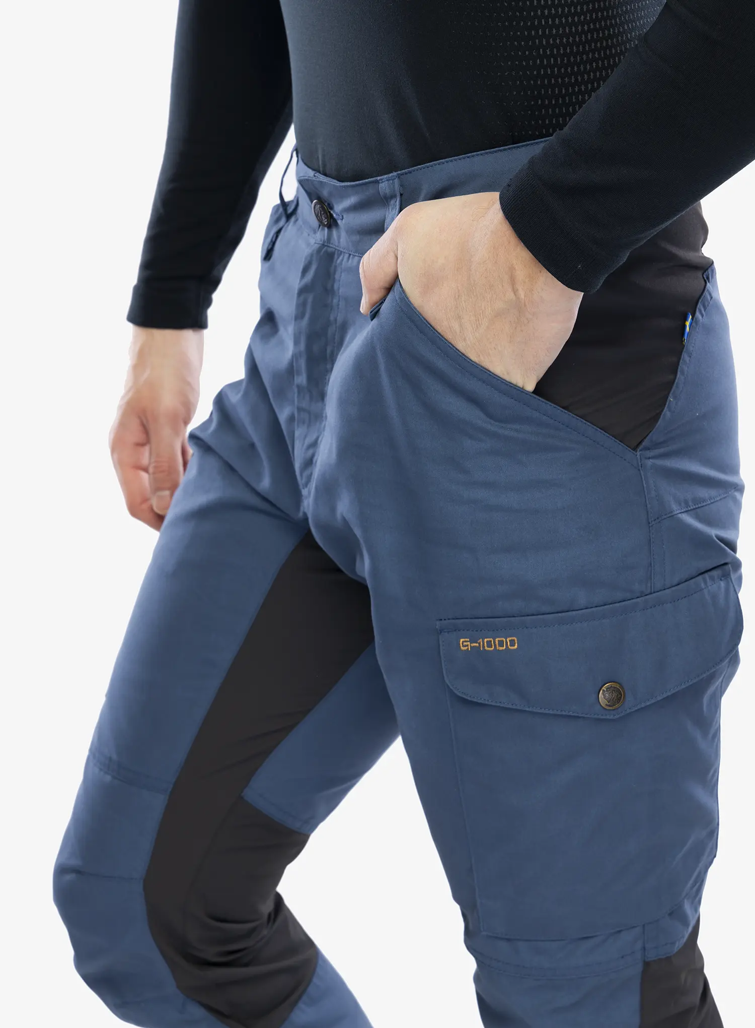Pohodniške hlače Fjallraven Kaipak Trousers - uncle blue/grey