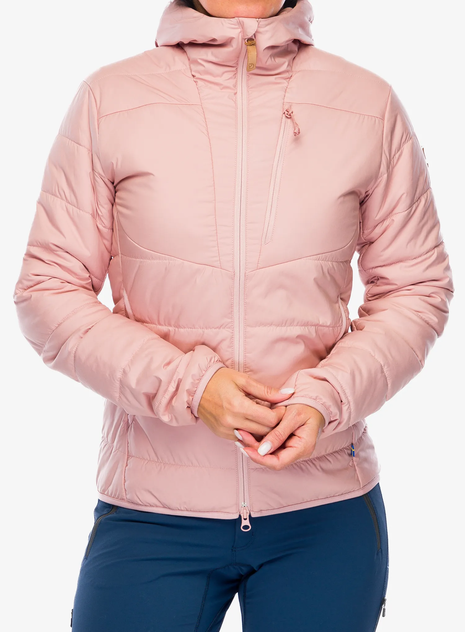 Ženska sintetična jakna Fjallraven Keb Padded Hoodie - chalk rose