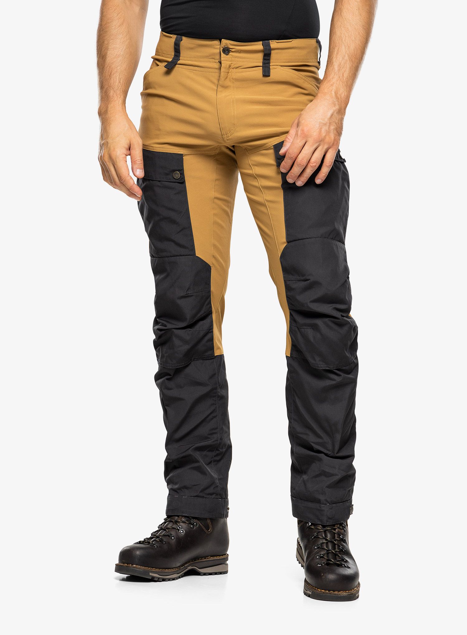 Pohodne hlače Fjallraven Keb Trousers - dark grey/buckwheat brown