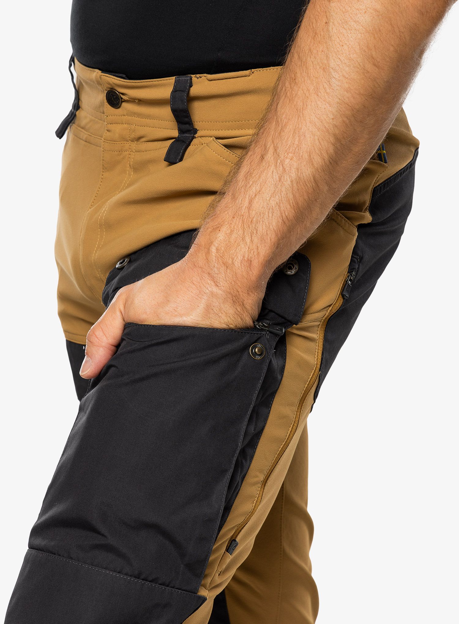 Pohodne hlače Fjallraven Keb Trousers - dark grey/buckwheat brown