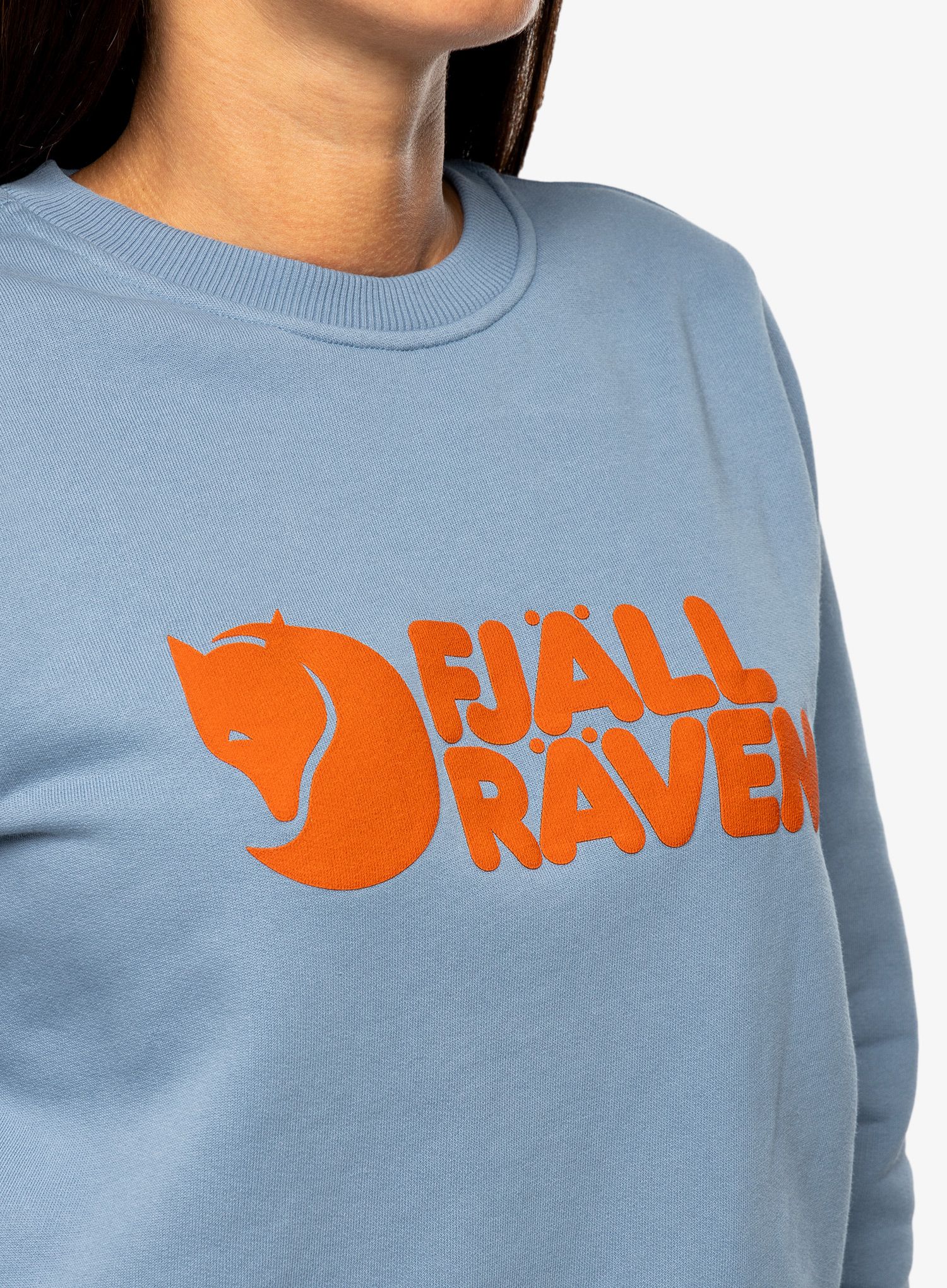 Ženska jopica Fjallraven Logo Sweater - dawn blue/terracotta brown