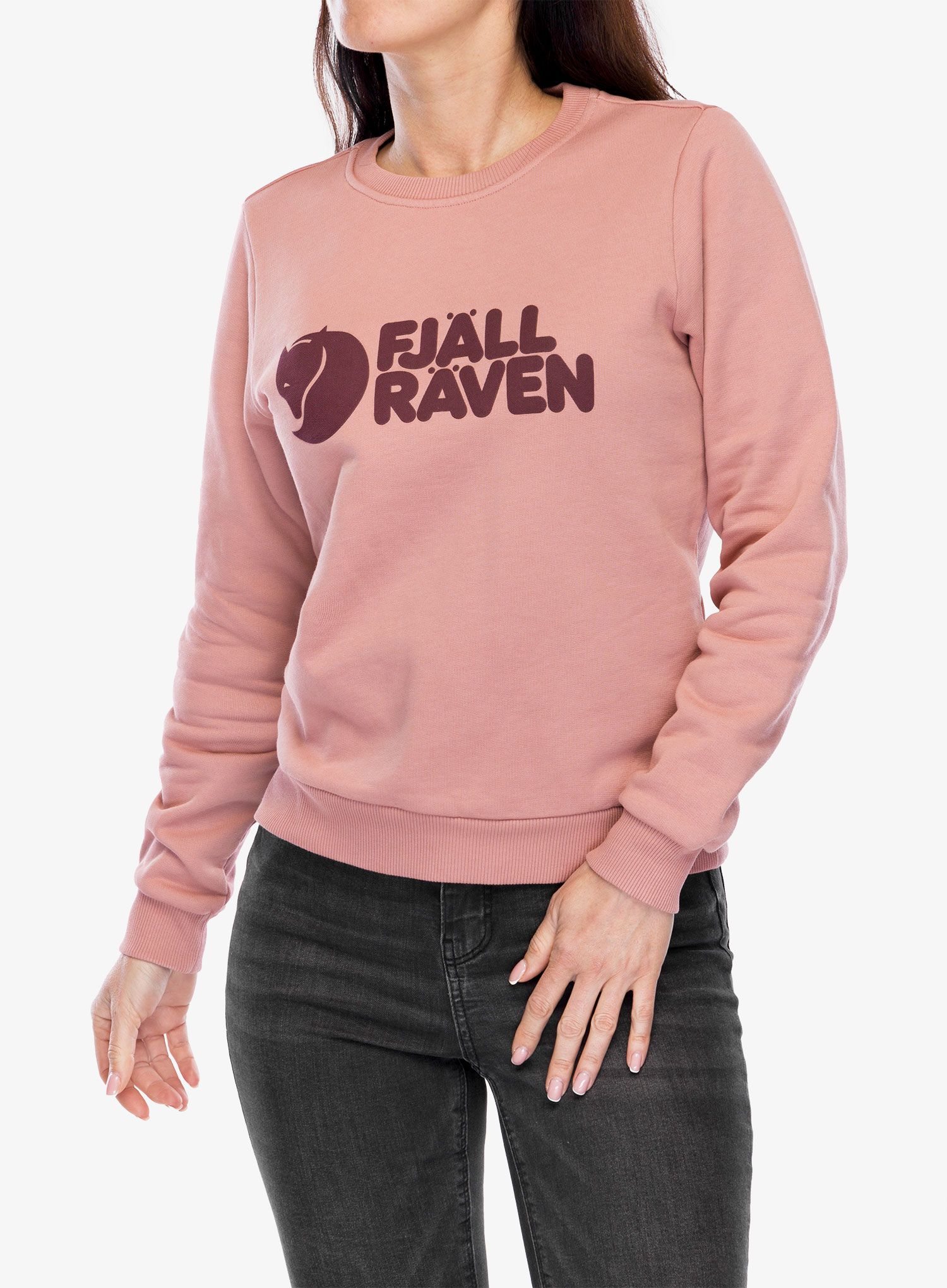 Ženska jopica Fjallraven Logo Sweater - dusty rose/port