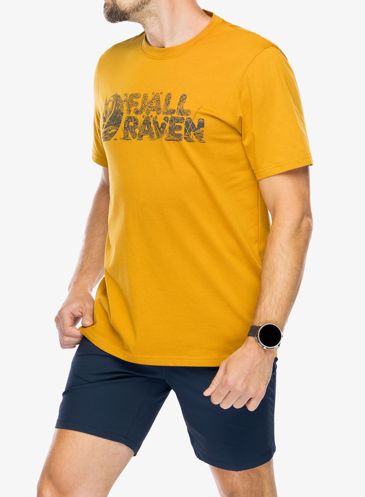 Bombažna majica Fjallraven Lush Logo T-shirt - acorn