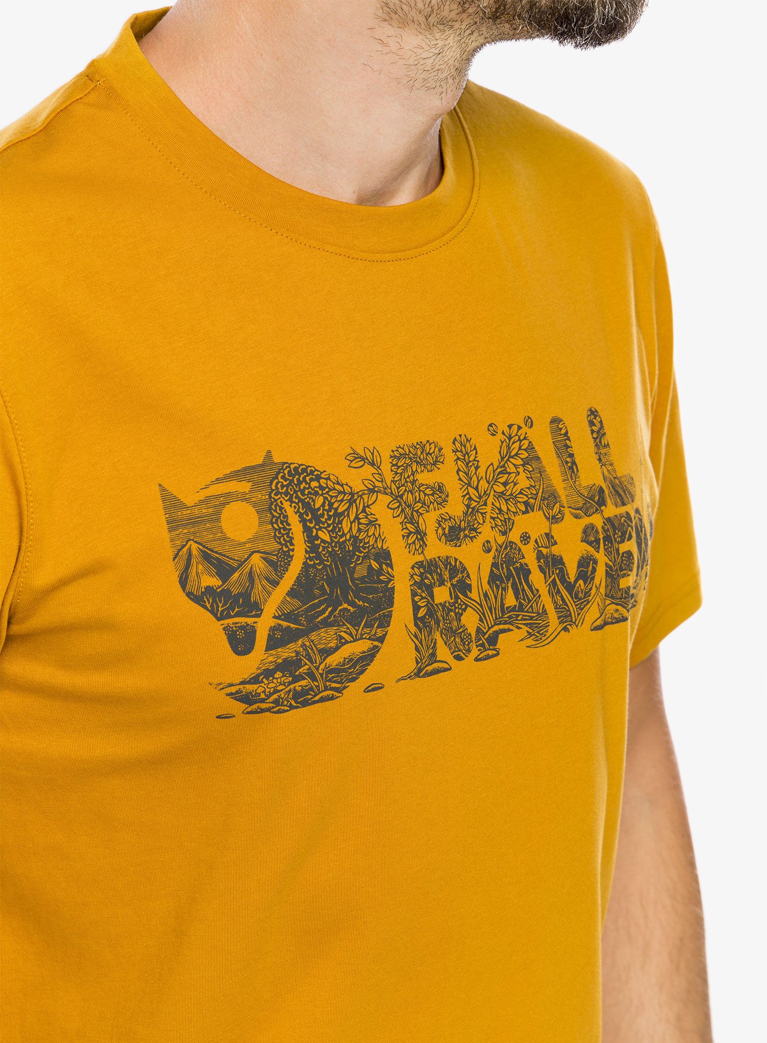 Bombažna majica Fjallraven Lush Logo T-shirt - acorn