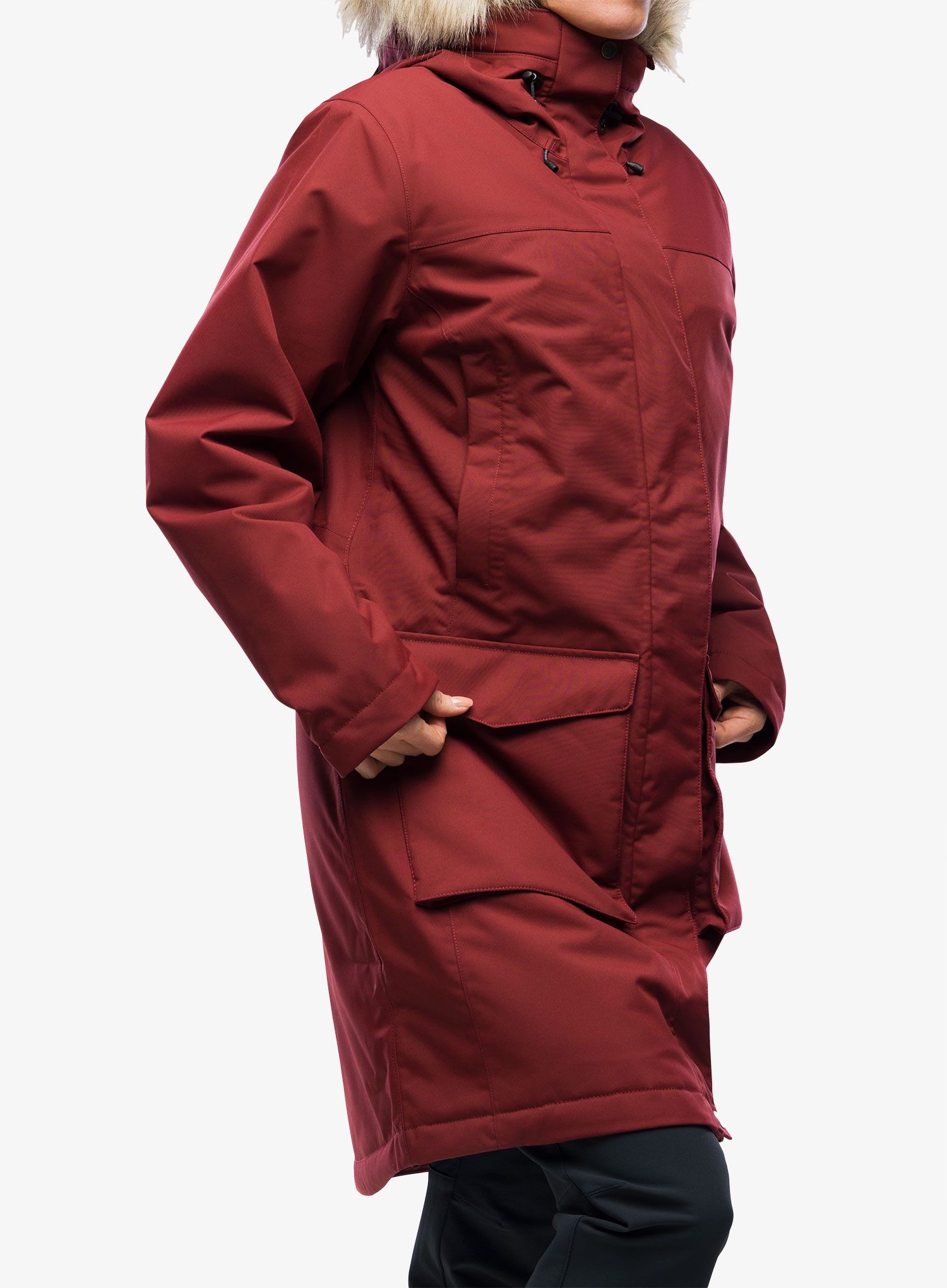 Ženska zimska jakna Fjallraven Nuuk Lite Parka - bordeaux red