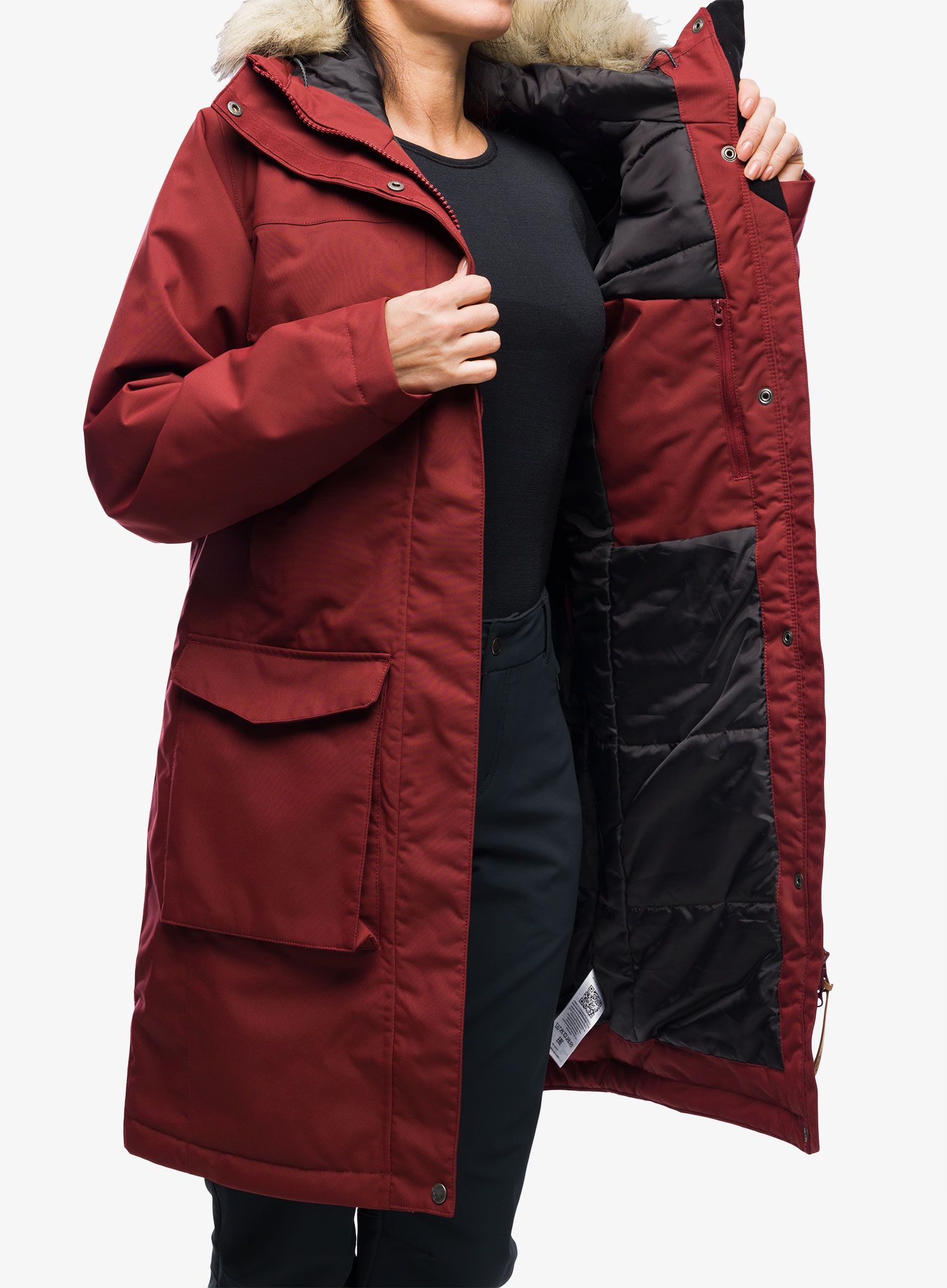 Ženska zimska jakna Fjallraven Nuuk Lite Parka - bordeaux red