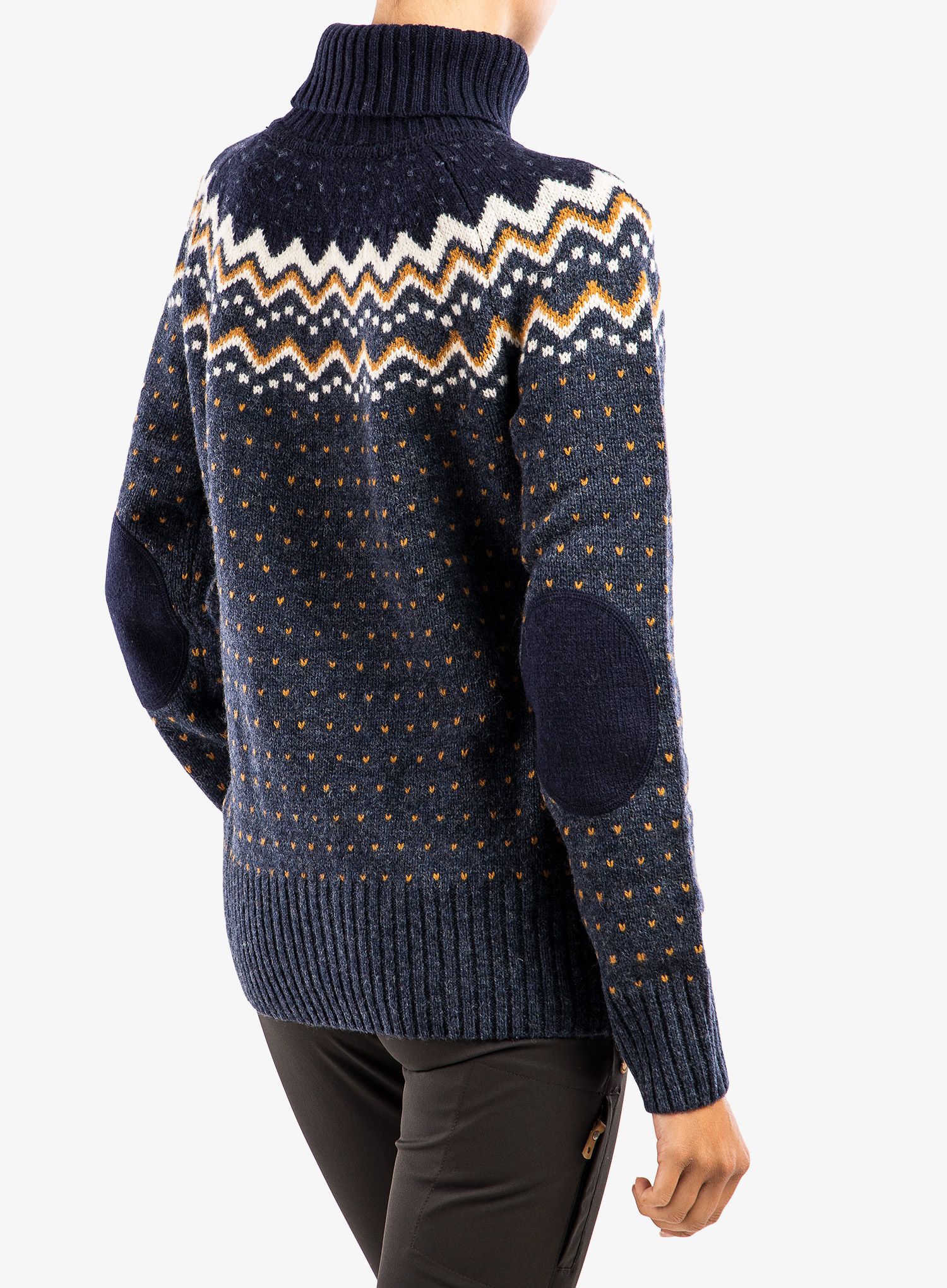 Ženski pulover Fjallraven Övik Knit Roller Neck - navy-dark navy