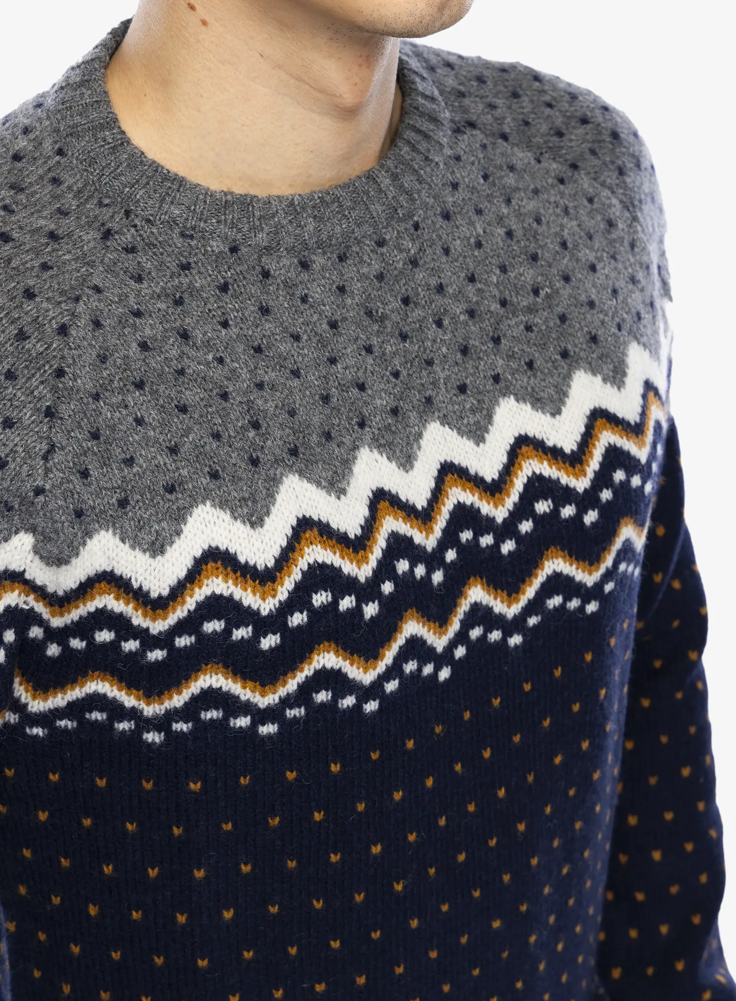 Pulover Fjallraven Ovik Knit Sweater - dark navy/navy