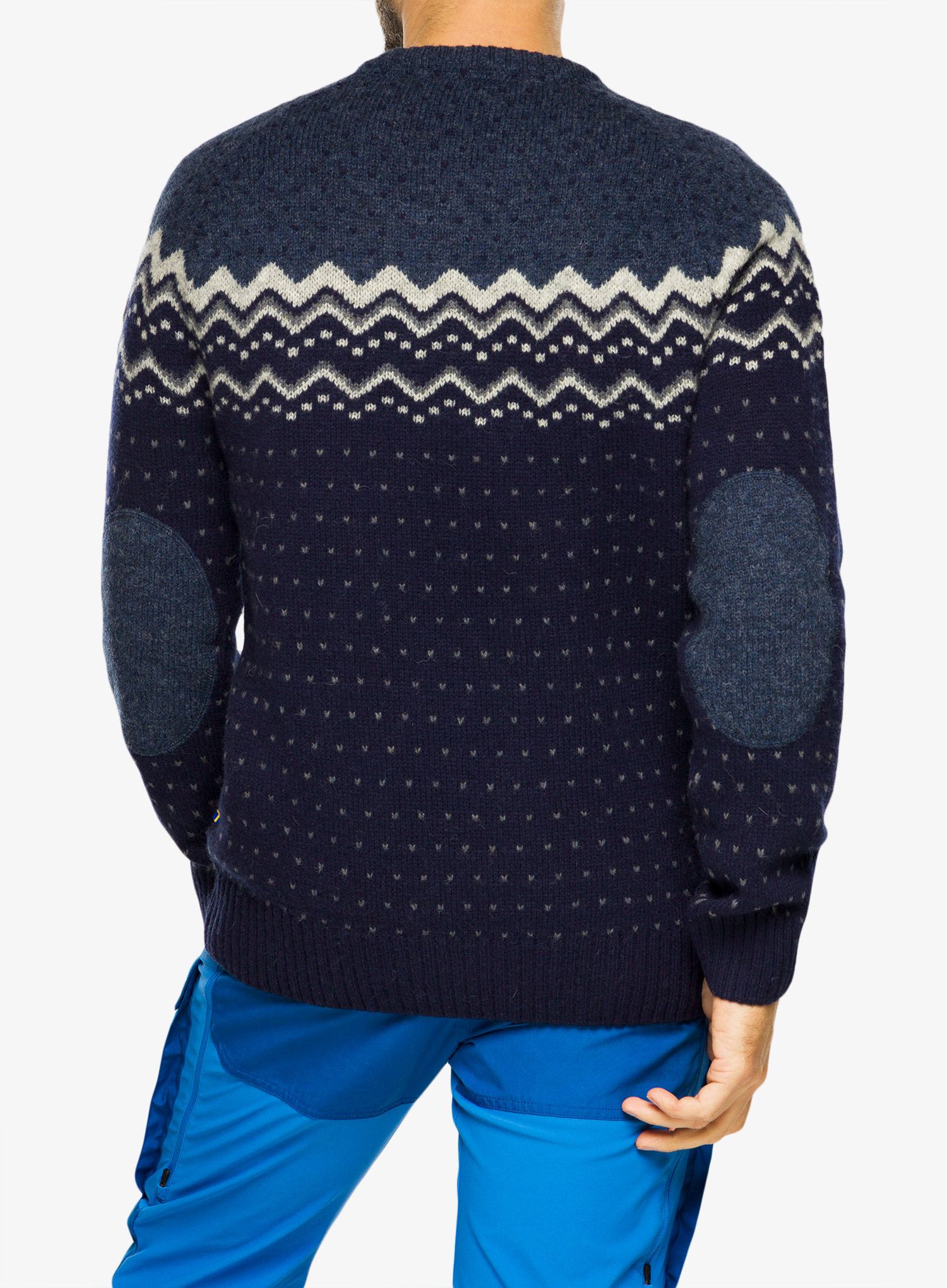 Pulover Fjallraven Ovik Knit Sweater - dark navy/mountain blue