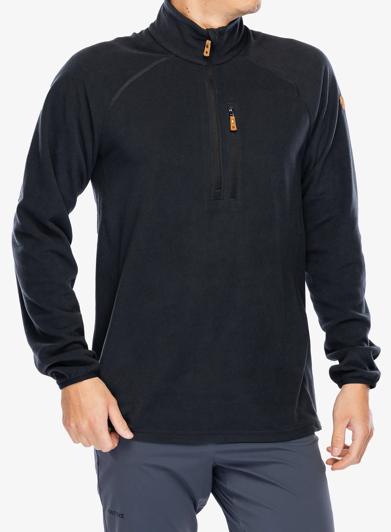 Flis Fjallraven Ovik Lite Fleece Half Zip - black