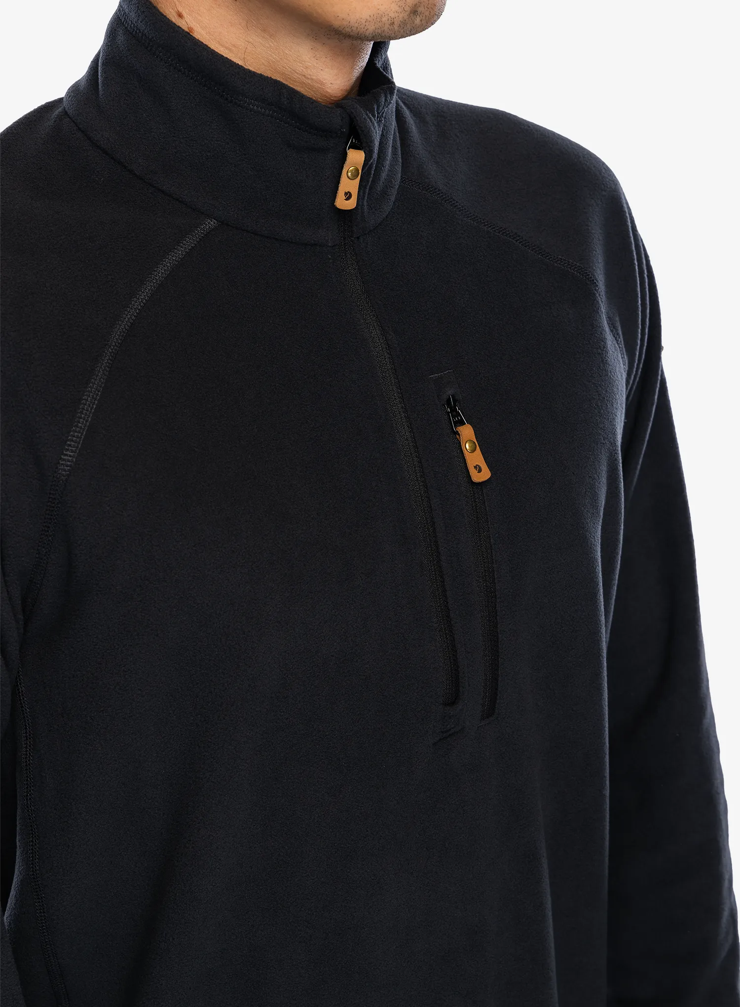 Flis Fjallraven Ovik Lite Fleece Half Zip - black