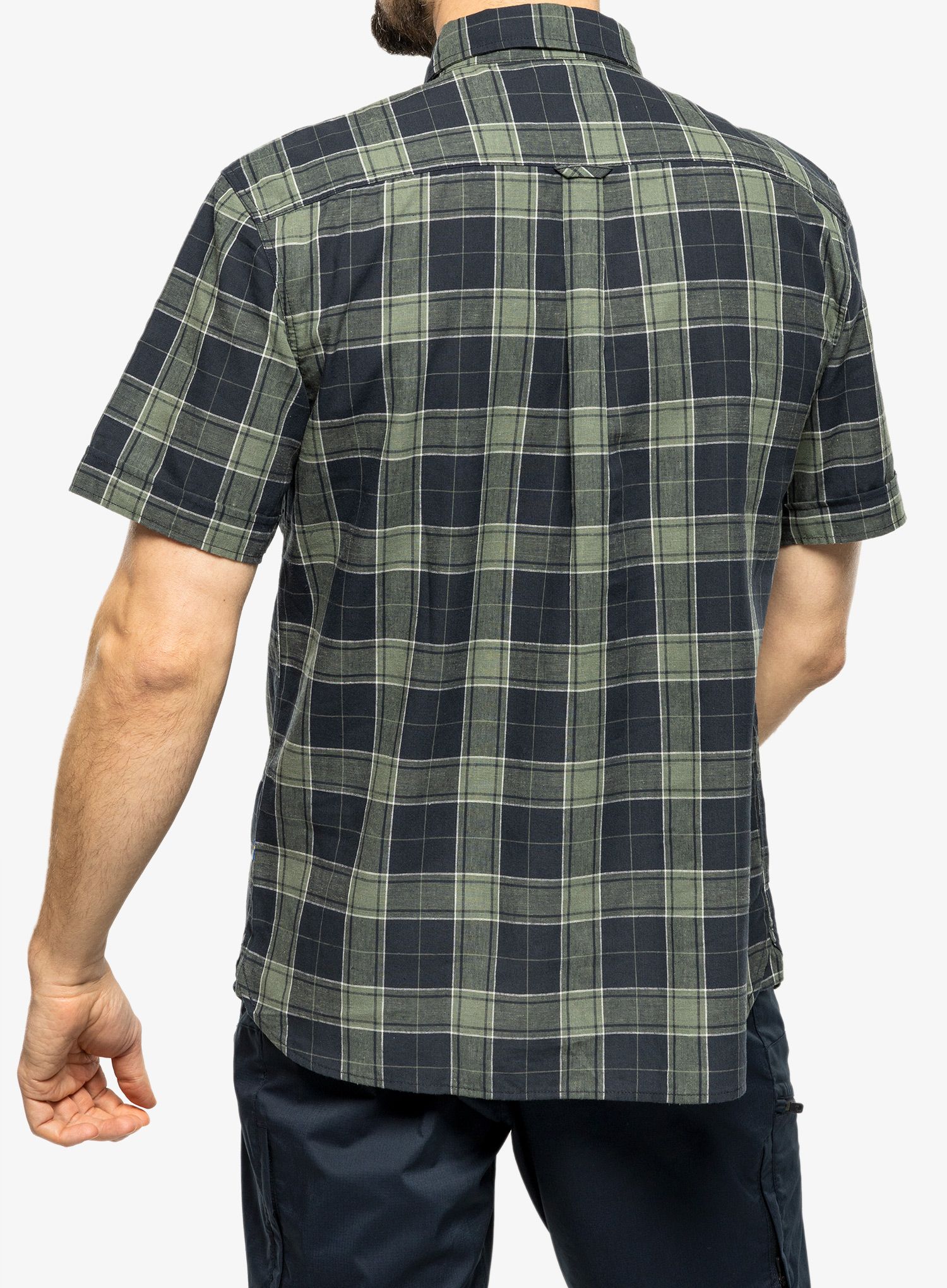 Srajca Fjallraven Ovik Travel Shirt S/S - dark navy/patina green