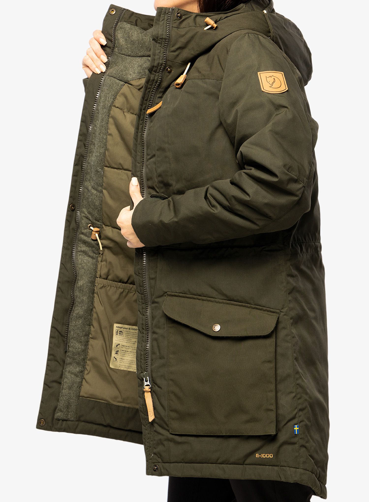 Ženski plašč Fjallraven Singi Wool Padded Parka - deep forest