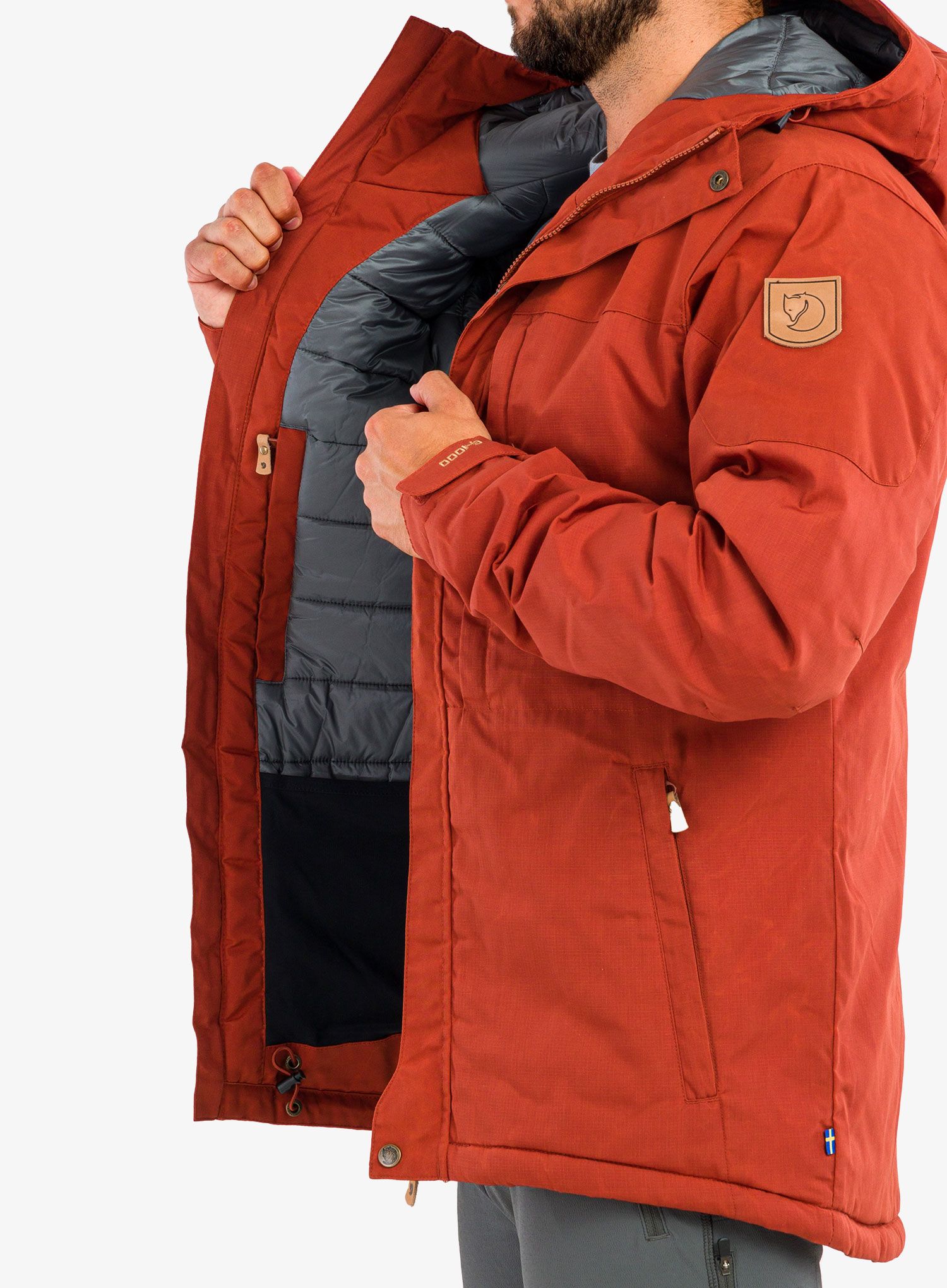 Moška zimska jakna Fjallraven Skogso Padded Jacket - autumn leaf