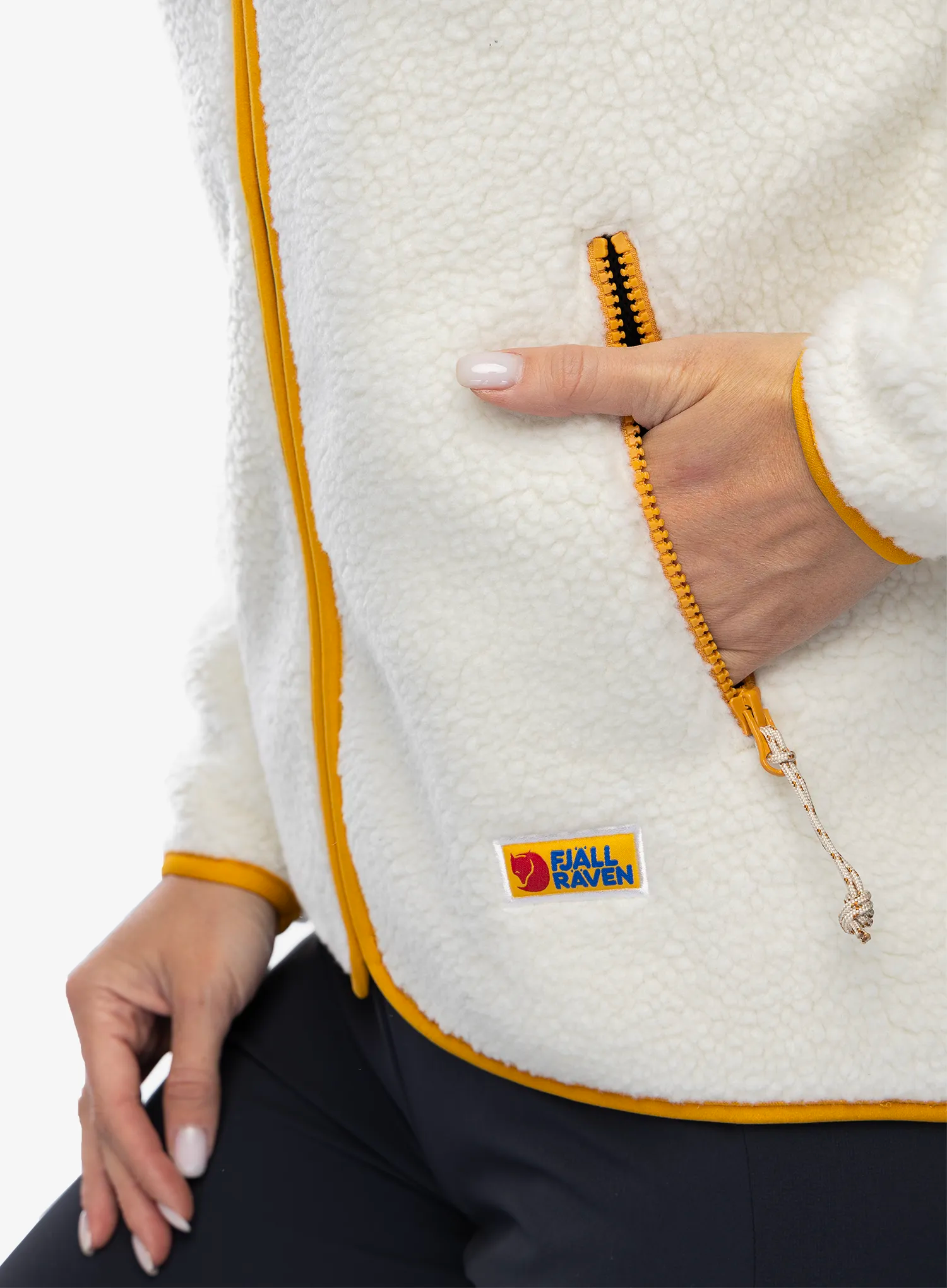 Ženski flis Fjallraven Vardag Pile Fleece - chalk white