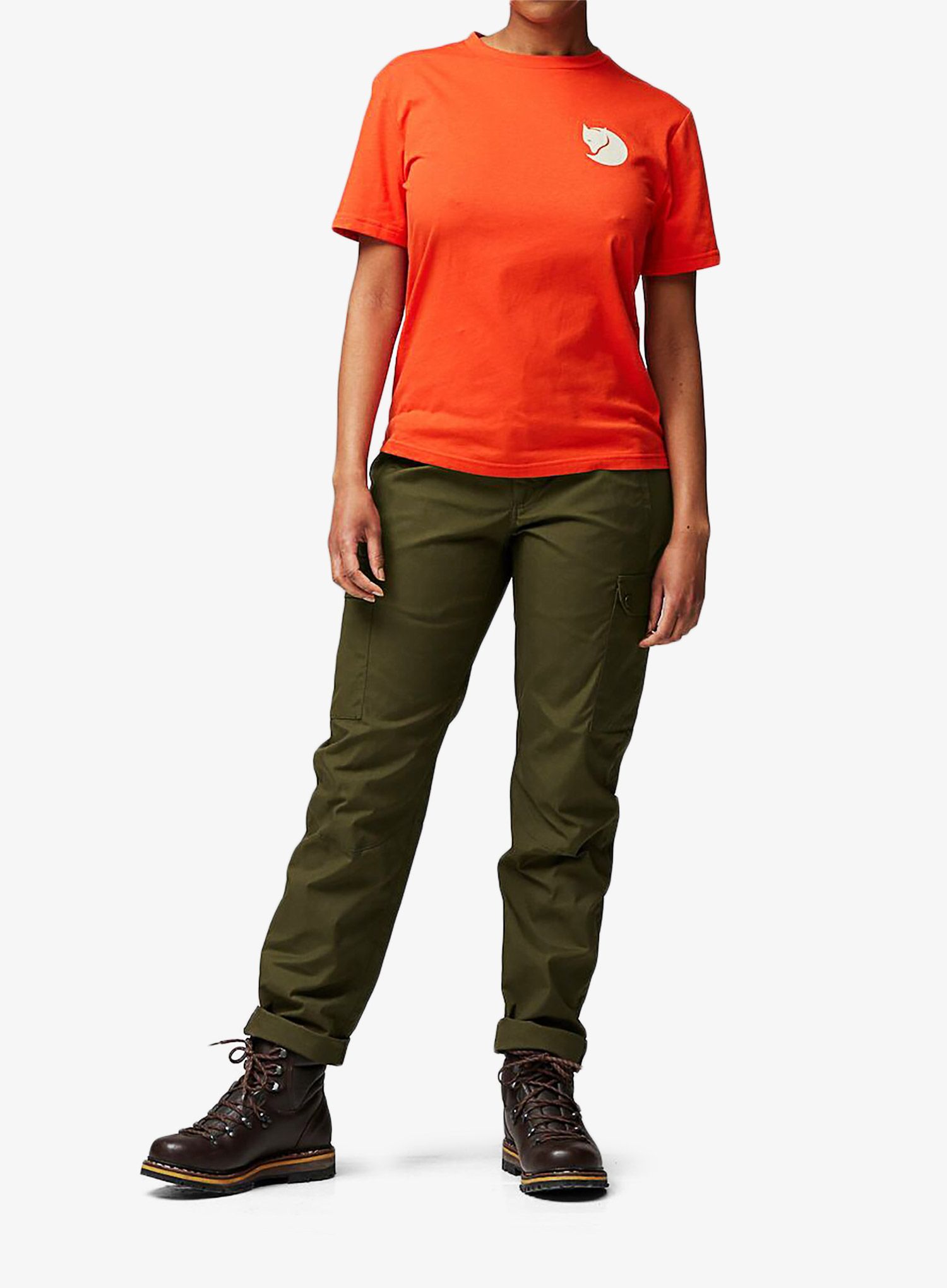 Ženska bombažna majica Fjallraven Walk With Nature T-shirt - flame orange