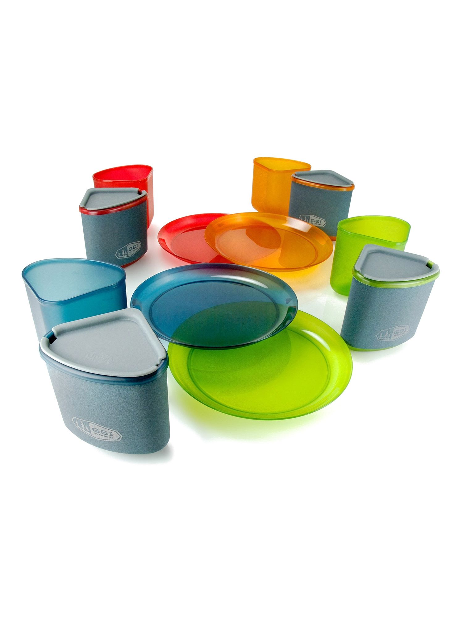 Pohodniška posoda GSI Infinity 4 Person Compact Tableset - multicolor