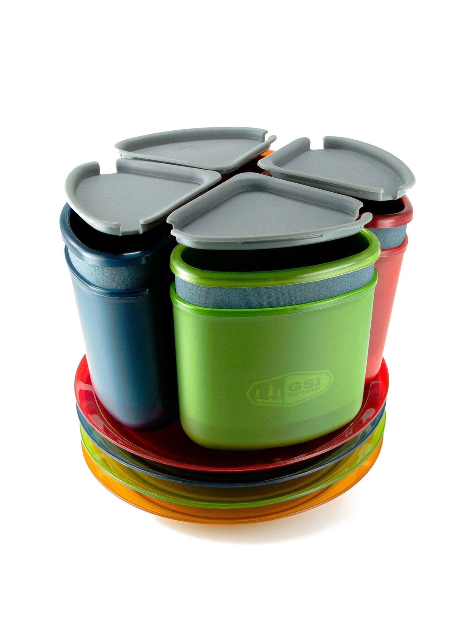 Pohodniška posoda GSI Infinity 4 Person Compact Tableset - multicolor
