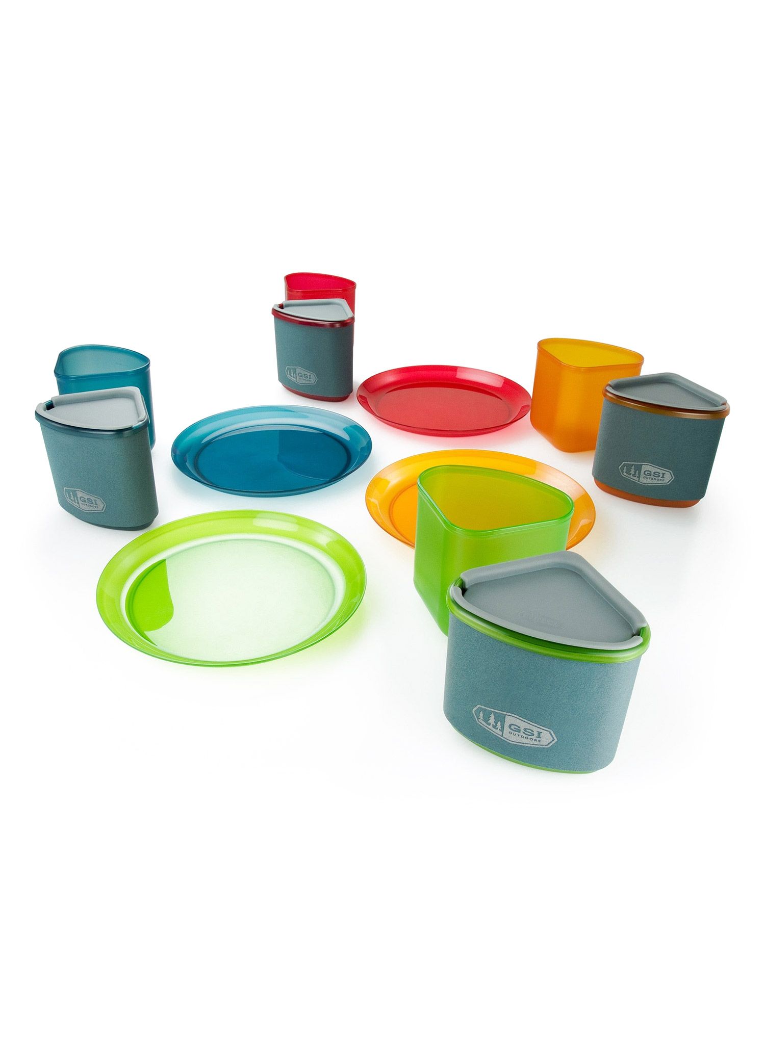 Pohodniška posoda GSI Infinity 4 Person Compact Tableset - multicolor
