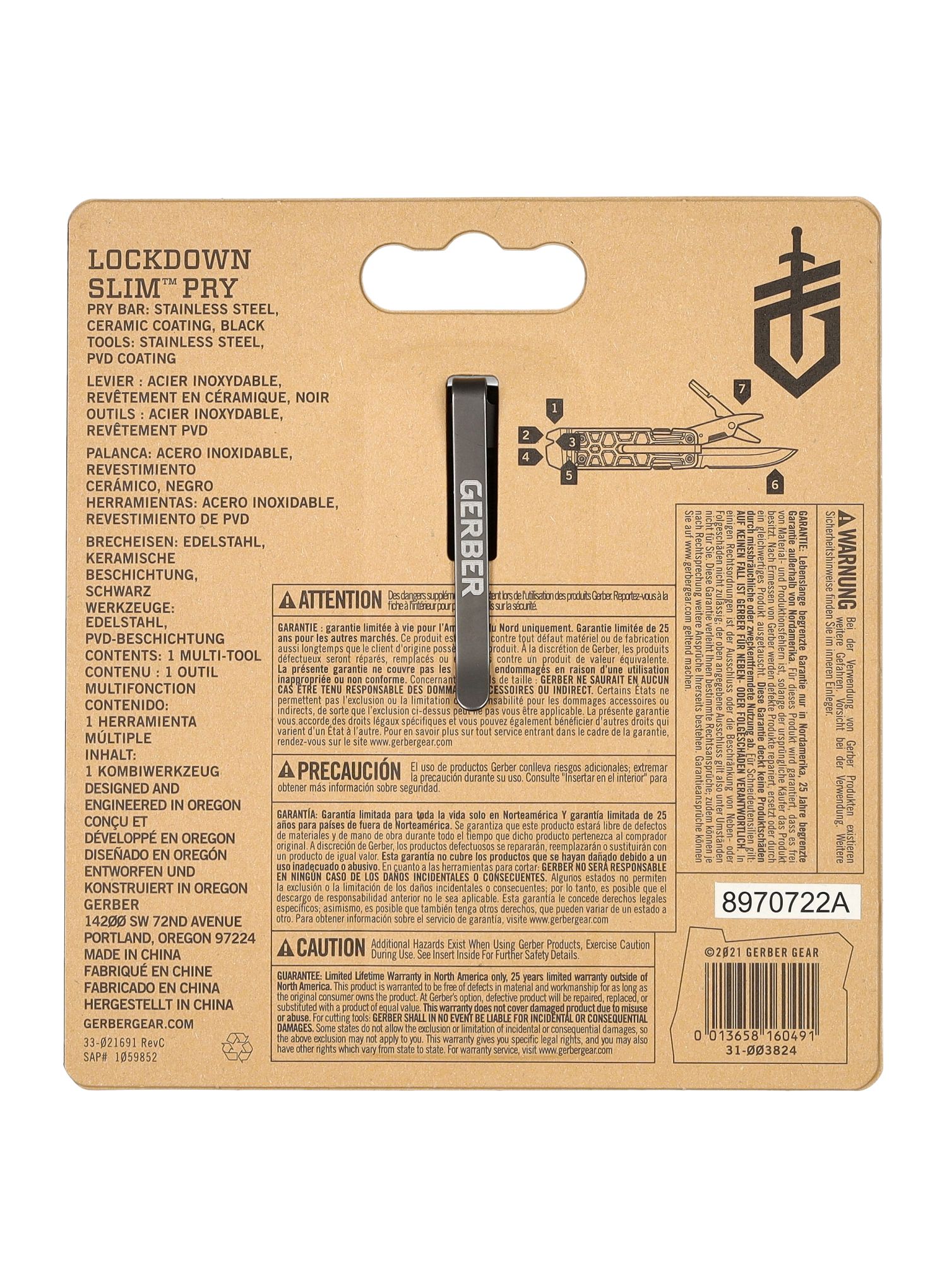 Orodje Gerber Lockdown Slim Pry - onyx