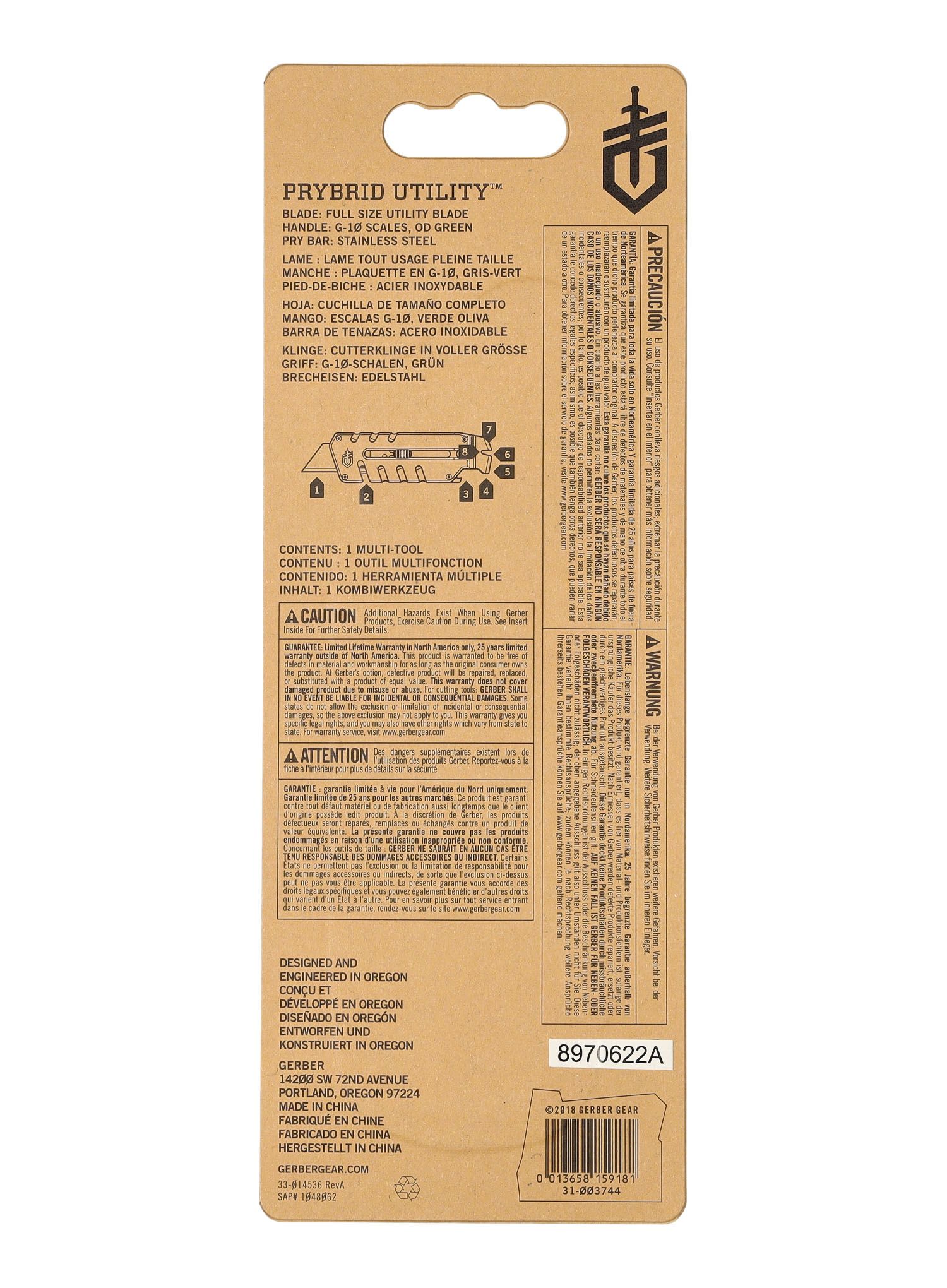 Orodje Gerber Prybrid Utility - green