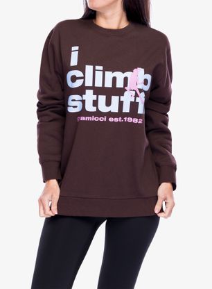 Puloverji brez kapuce Gramicci I Climb Stuff Sweatshirt - deep brown