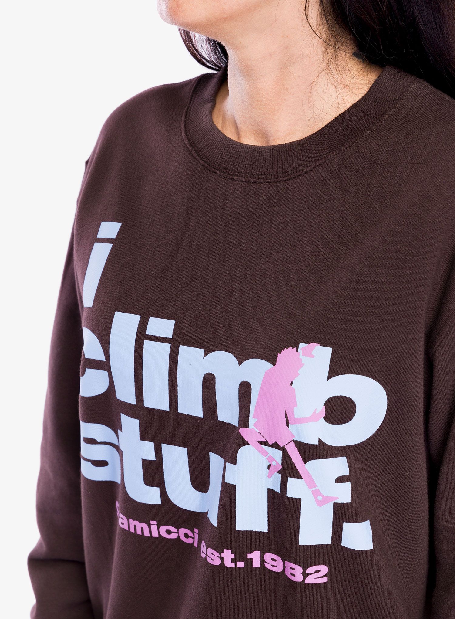 Puloverji brez kapuce Gramicci I Climb Stuff Sweatshirt - deep brown