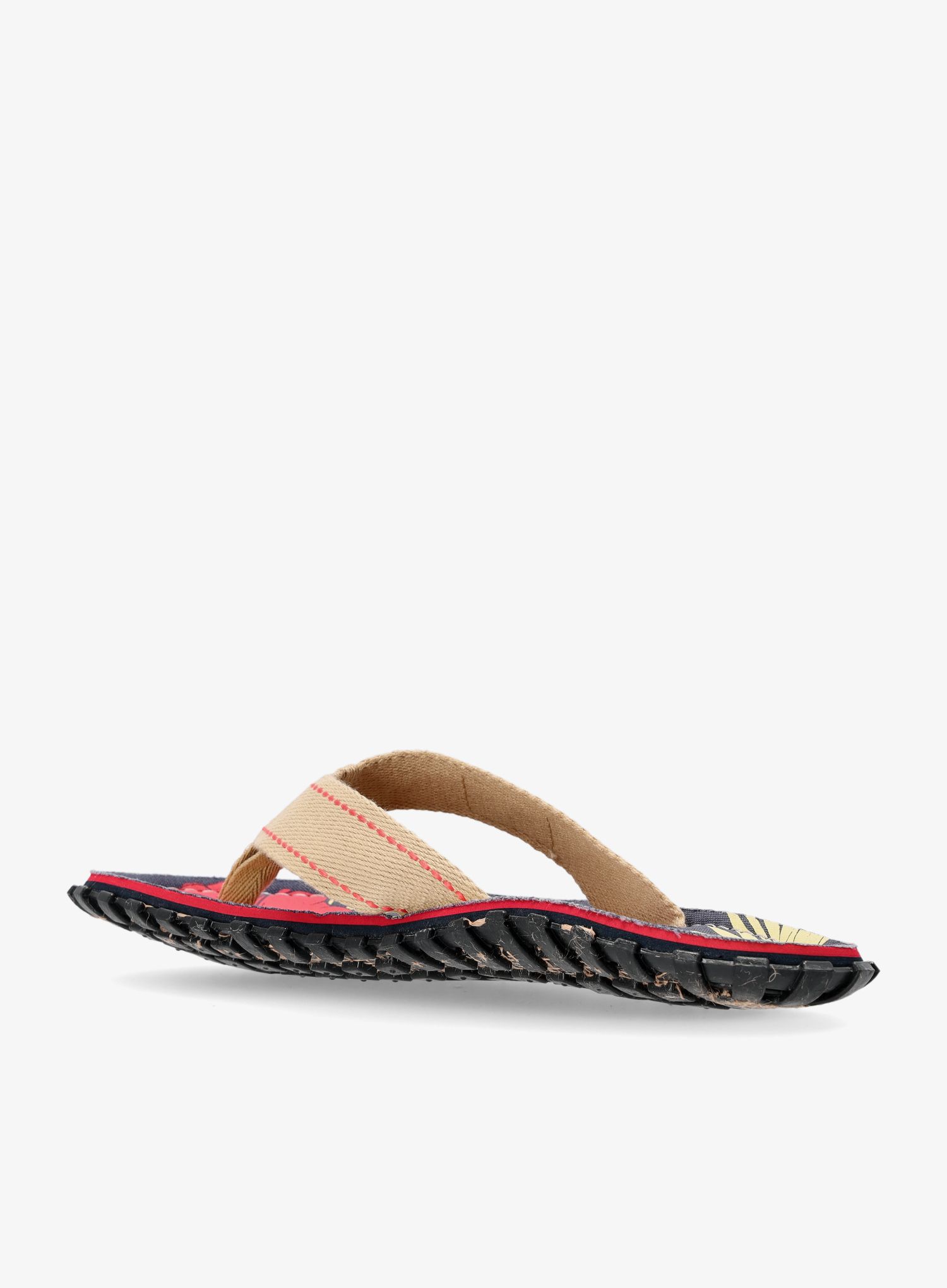 Japonke Gumbies Islander Canvas Flip-Flops - denim hibiscus
