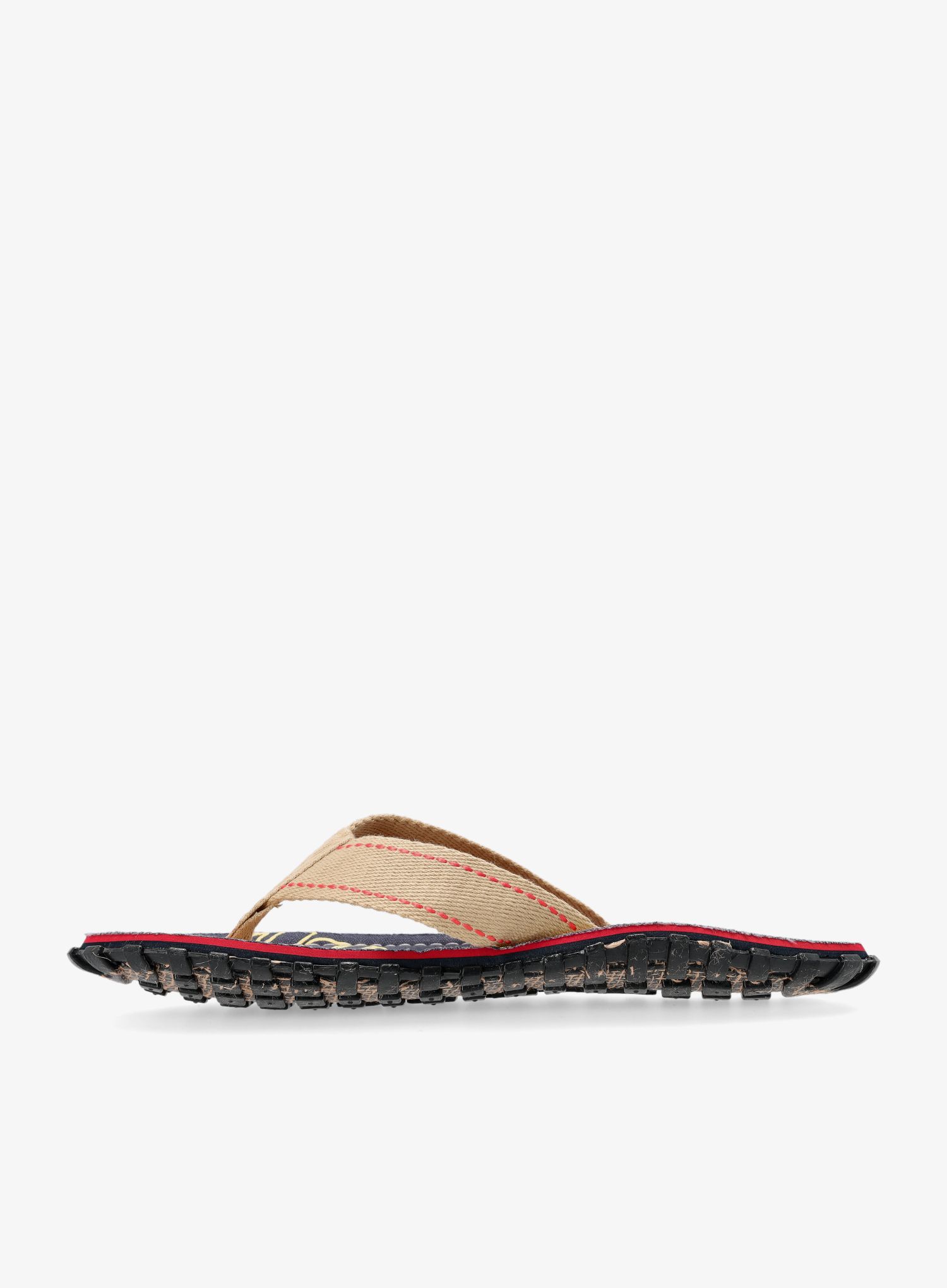 Japonke Gumbies Islander Canvas Flip-Flops - denim hibiscus