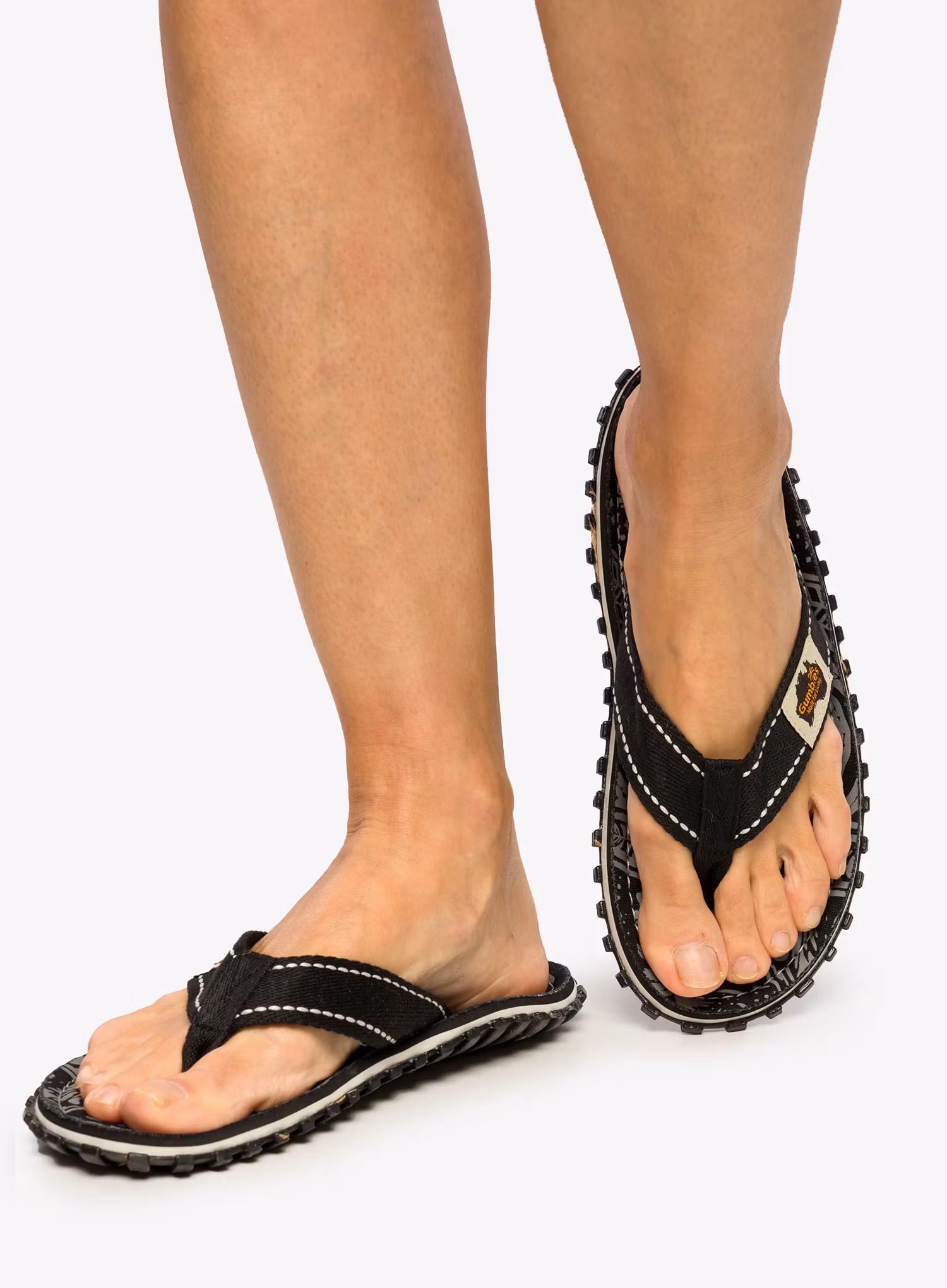 Japonke Gumbies Islander Canvas Flip-Flops - midnight black