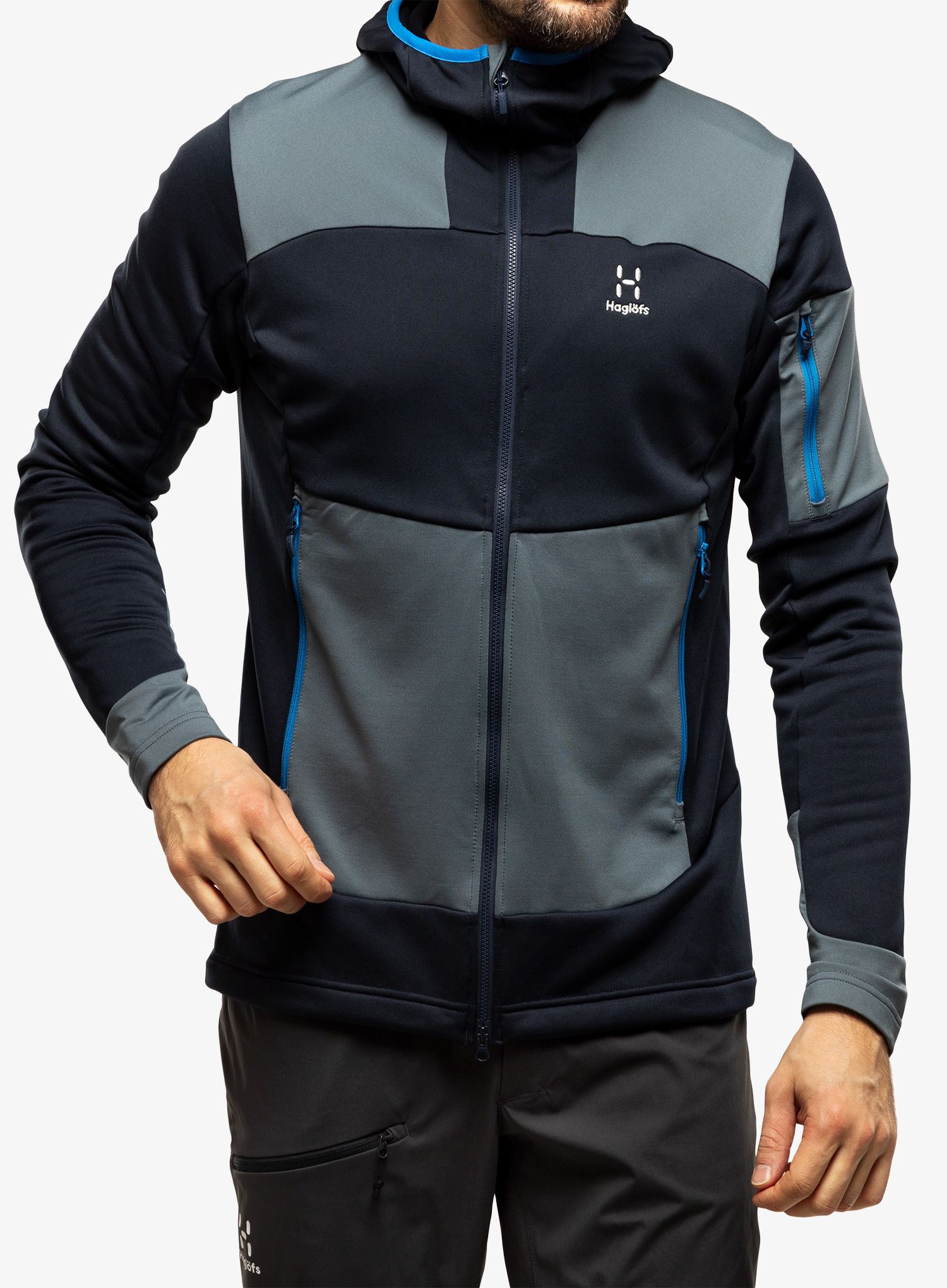 Jopica s kapuco Haglofs Astral Hood - tarn blue/steel blue